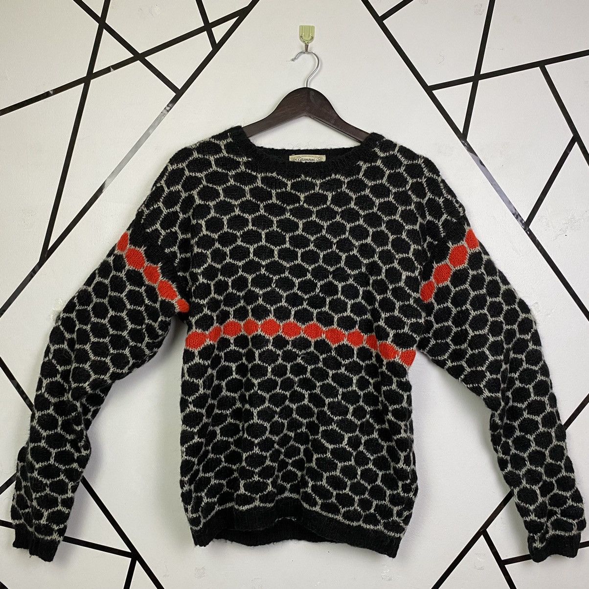 Aran Isles Knitwear × Japanese Brand Vintage Japanese Brand Honeycomb Mohair Wool Knitwear Jumper Size L / US 10 / IT 46 - 1 Thumbnail