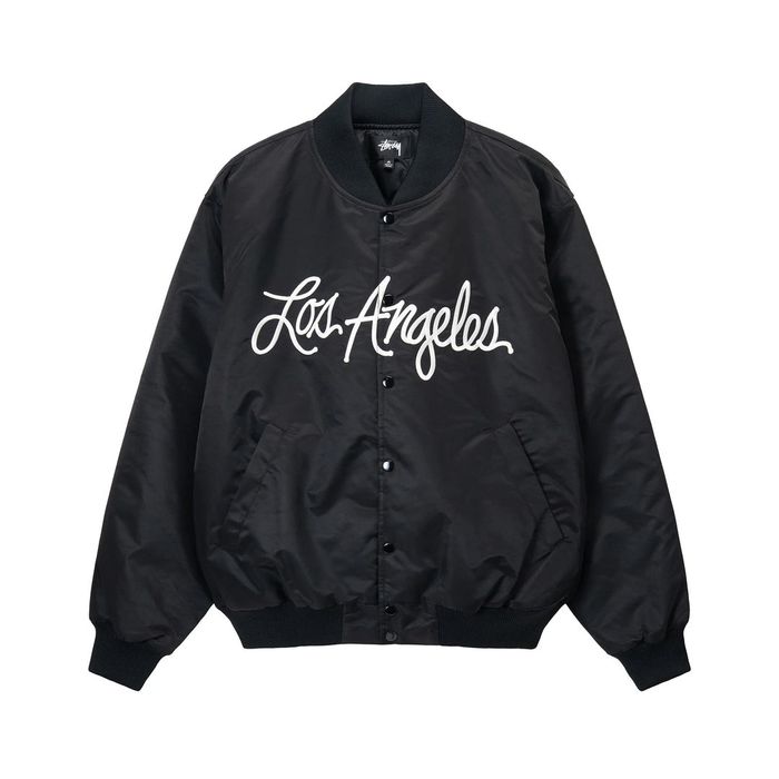 Stussy STUSSY LA CHAPTER SATIN VARSITY JACKET | Grailed