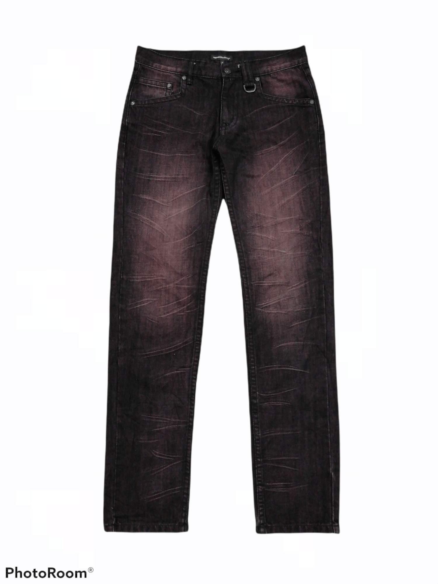 Rare Semantic Design Distressed Denim Jeans