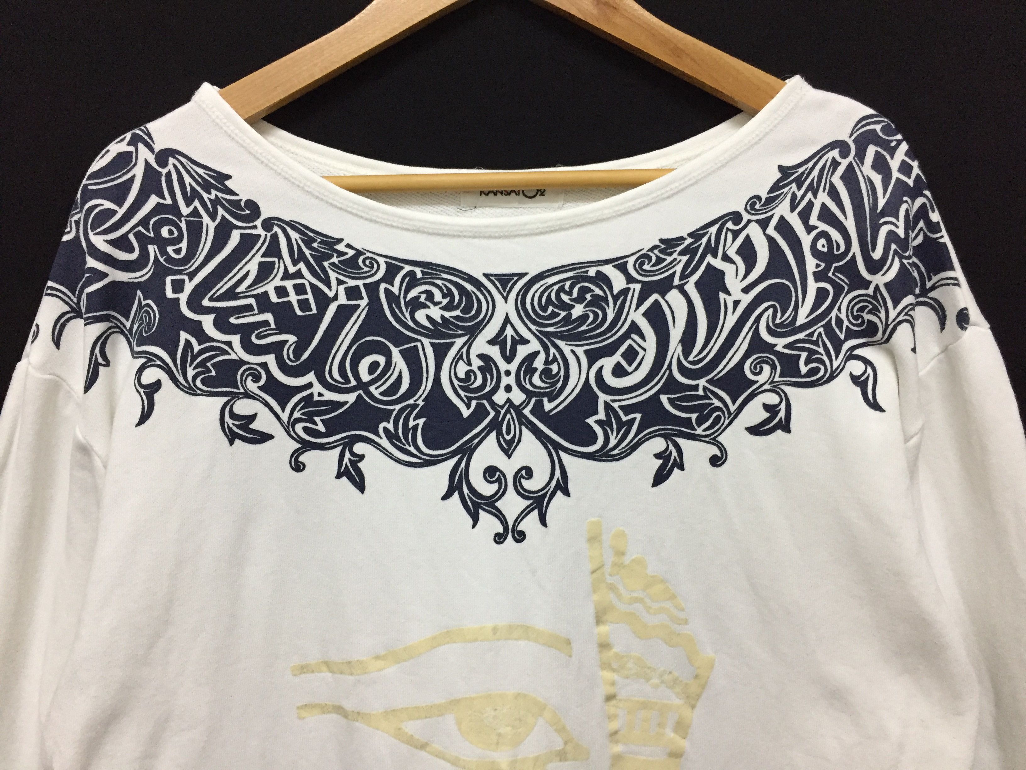 Kansai Yamamoto 80's ancient One Eye Arabic word sweatshirt Size L / US 10 / IT 46 - 3 Thumbnail