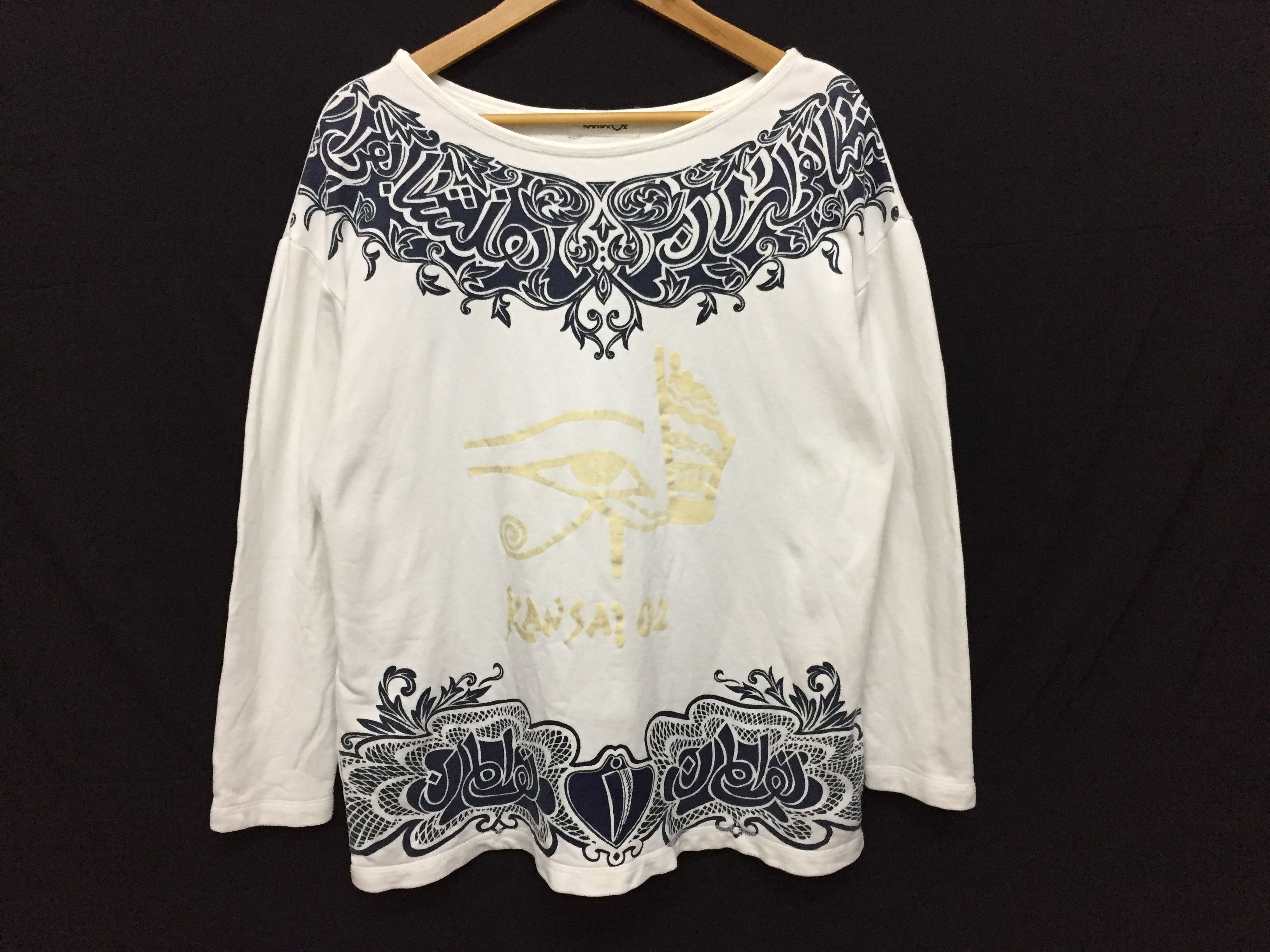 Kansai Yamamoto 80's ancient One Eye Arabic word sweatshirt Size L / US 10 / IT 46 - 2 Thumbnail