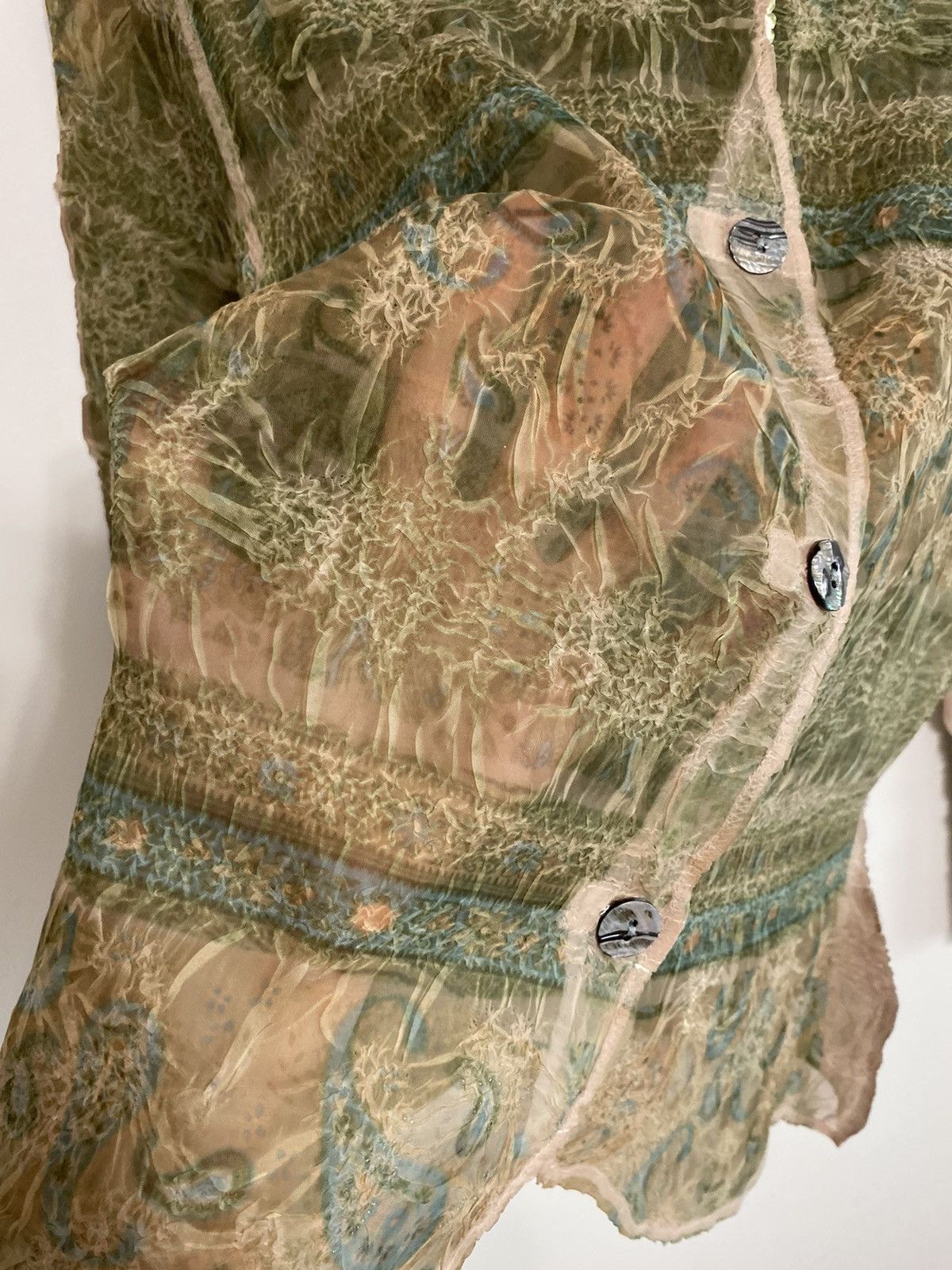 Japanese Brand 90's archive Yoshiki Hishinuma shiny pleated shirt Size S / US 4 / IT 40 - 4 Thumbnail