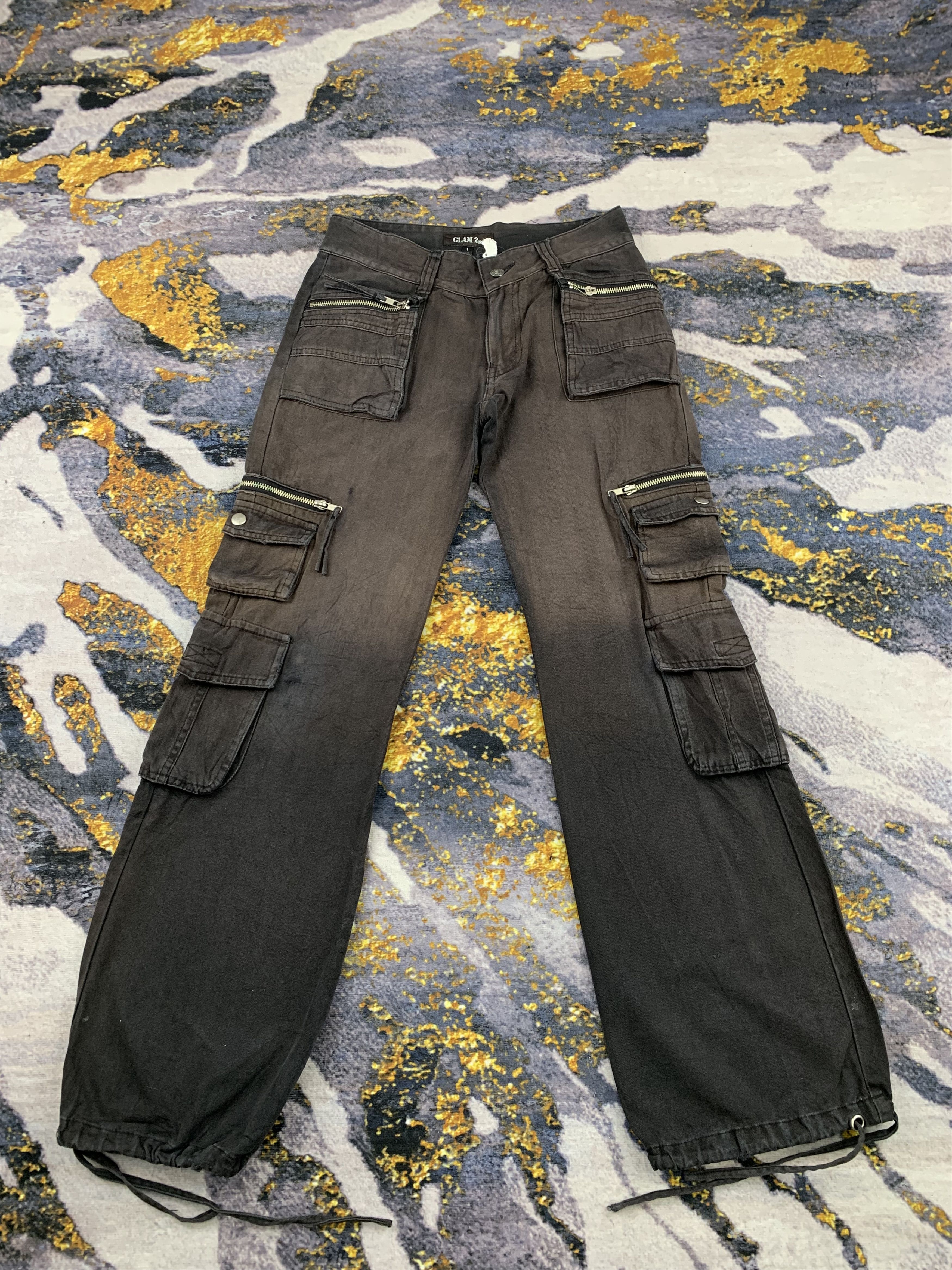 image of Vintage Faded Multipocket Cargo Pants in Black, Men's (Size 28)