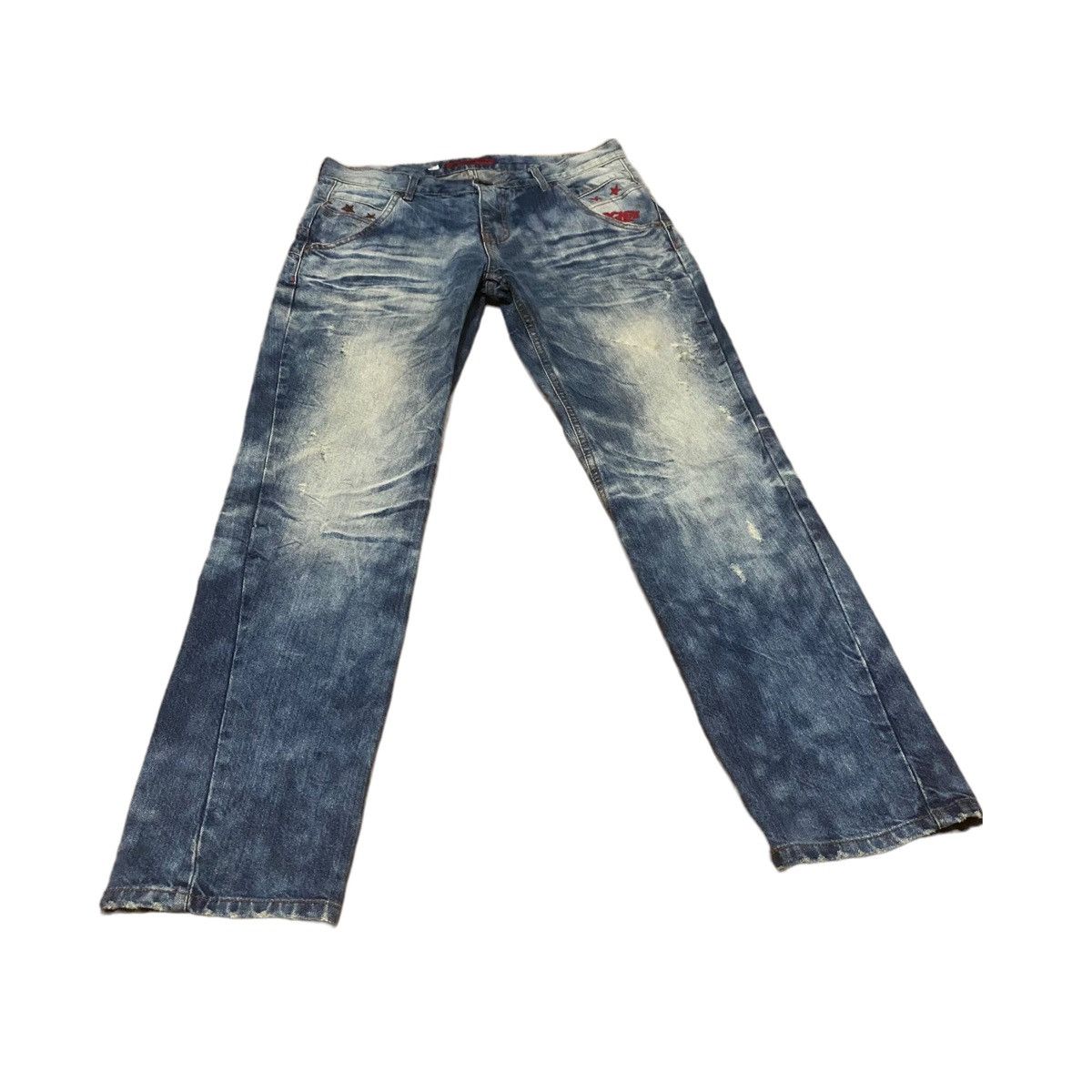 Japanese Brand Vintage 32x29 Rocker Distressed Embroidery Star Punk Style Size US 32 / EU 48 - 3 Thumbnail