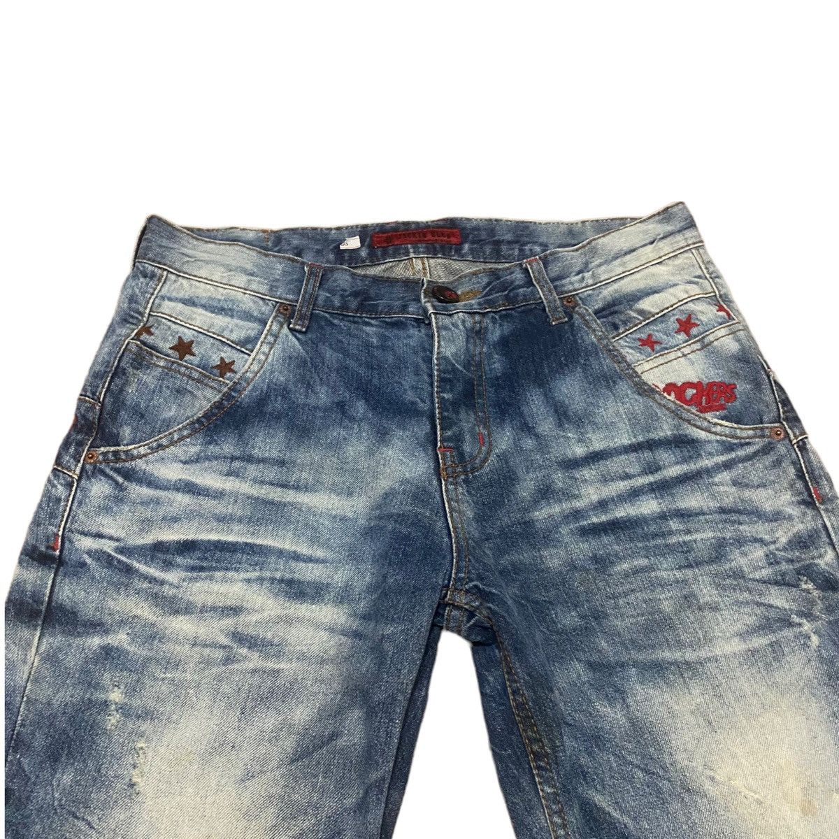 Japanese Brand Vintage 32x29 Rocker Distressed Embroidery Star Punk Style Size US 32 / EU 48 - 17 Thumbnail