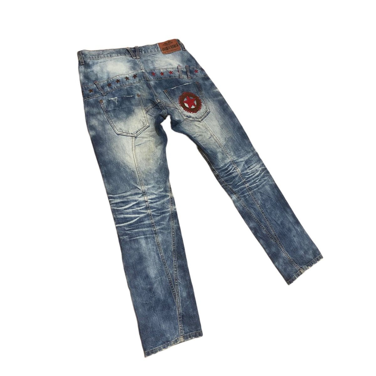 Japanese Brand Vintage 32x29 Rocker Distressed Embroidery Star Punk Style Size US 32 / EU 48 - 10 Thumbnail