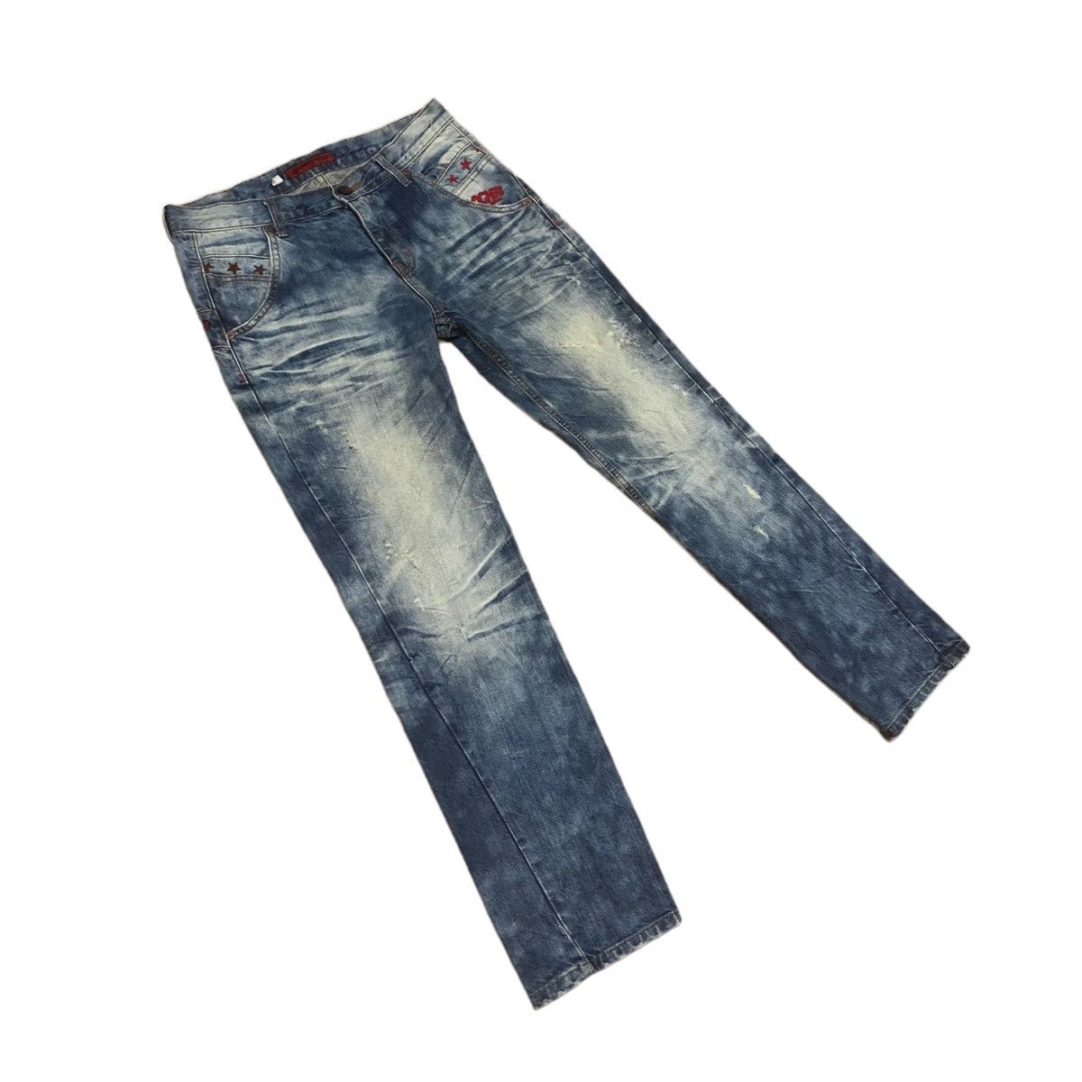 Japanese Brand Vintage 32x29 Rocker Distressed Embroidery Star Punk Style Size US 32 / EU 48 - 4 Thumbnail