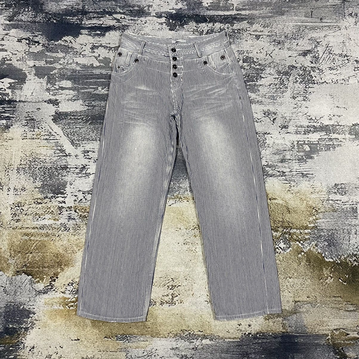 Japanese Brand Steals🔥Vintage Faded Double Waist Hickory Stripes Pants Size US 31 - 1 Thumbnail