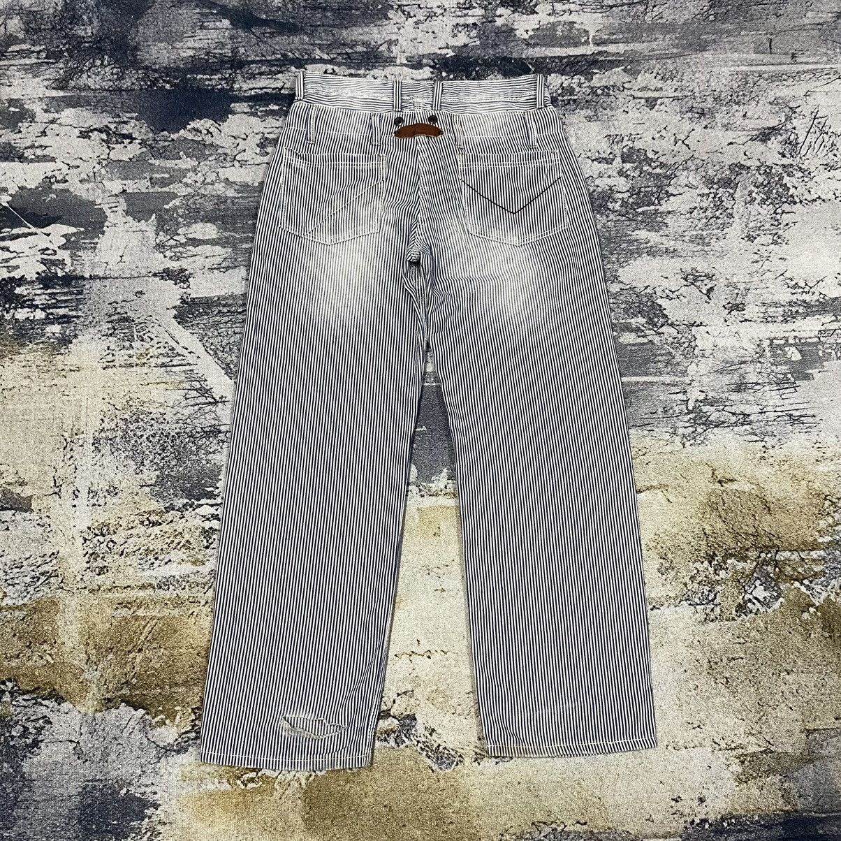 Japanese Brand Steals🔥Vintage Faded Double Waist Hickory Stripes Pants Size US 31 - 2 Thumbnail