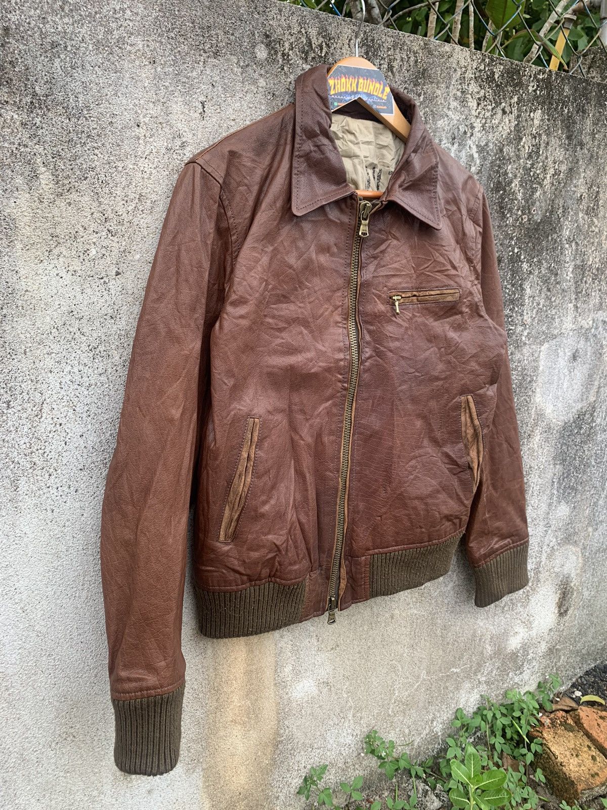 Japanese Brand Vintage 291295 Homme Leather Jacket ‘Cowhide ‘ Size US M / EU 48-50 / 2 - 2 Thumbnail