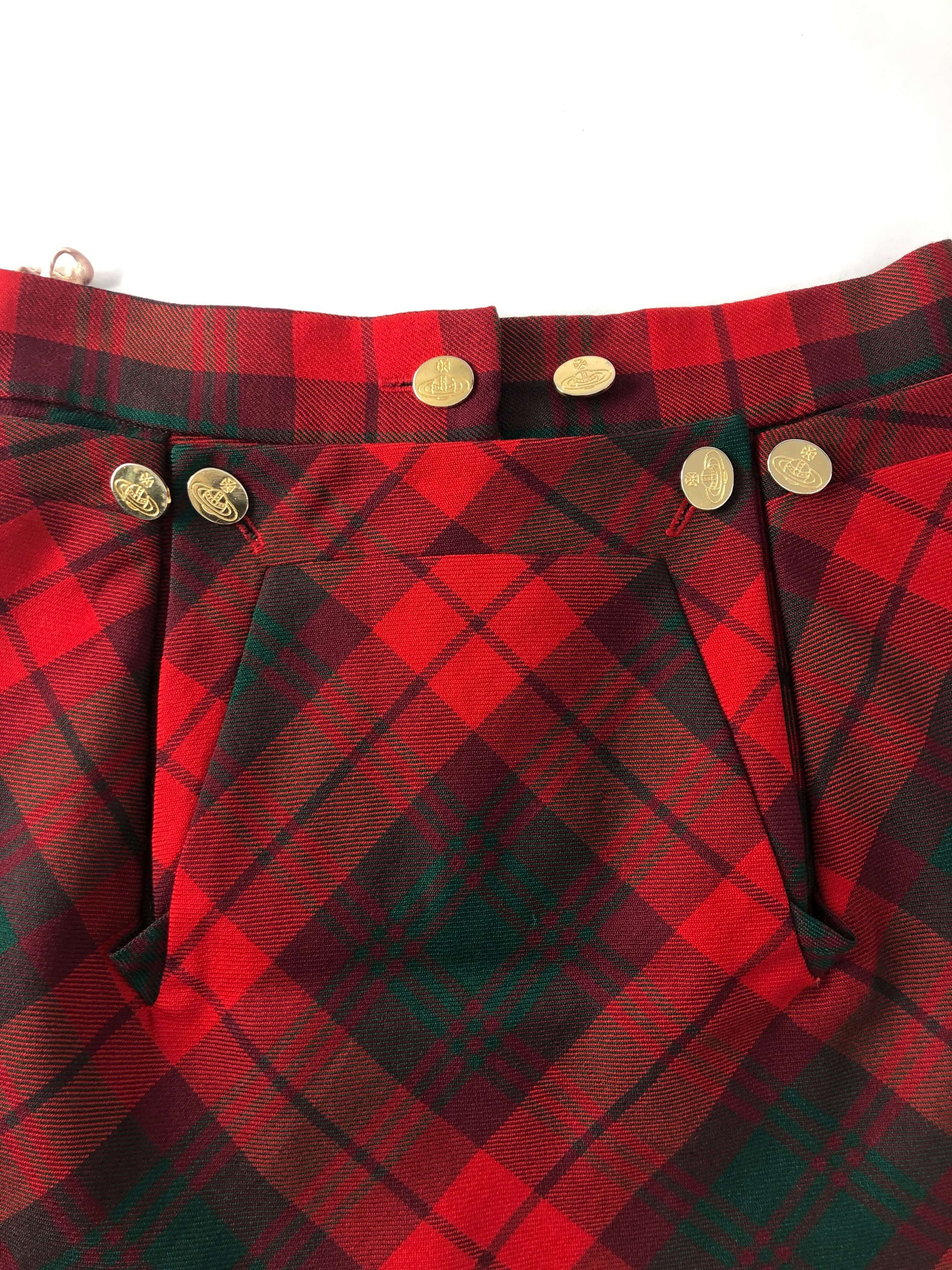 Vivienne Westwood vivienne westwood red macpoiret tartan skirt Size US 29 - 3 Thumbnail