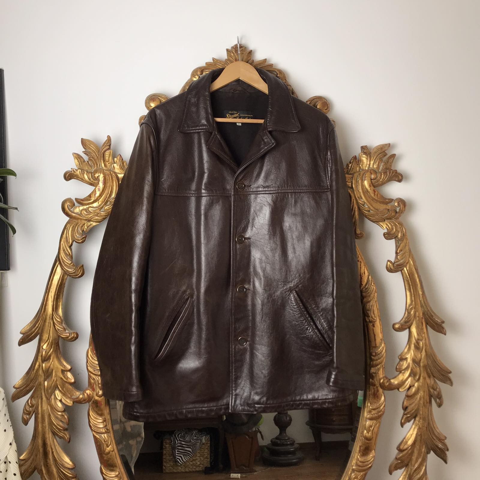 stewart leather jacket sizeM