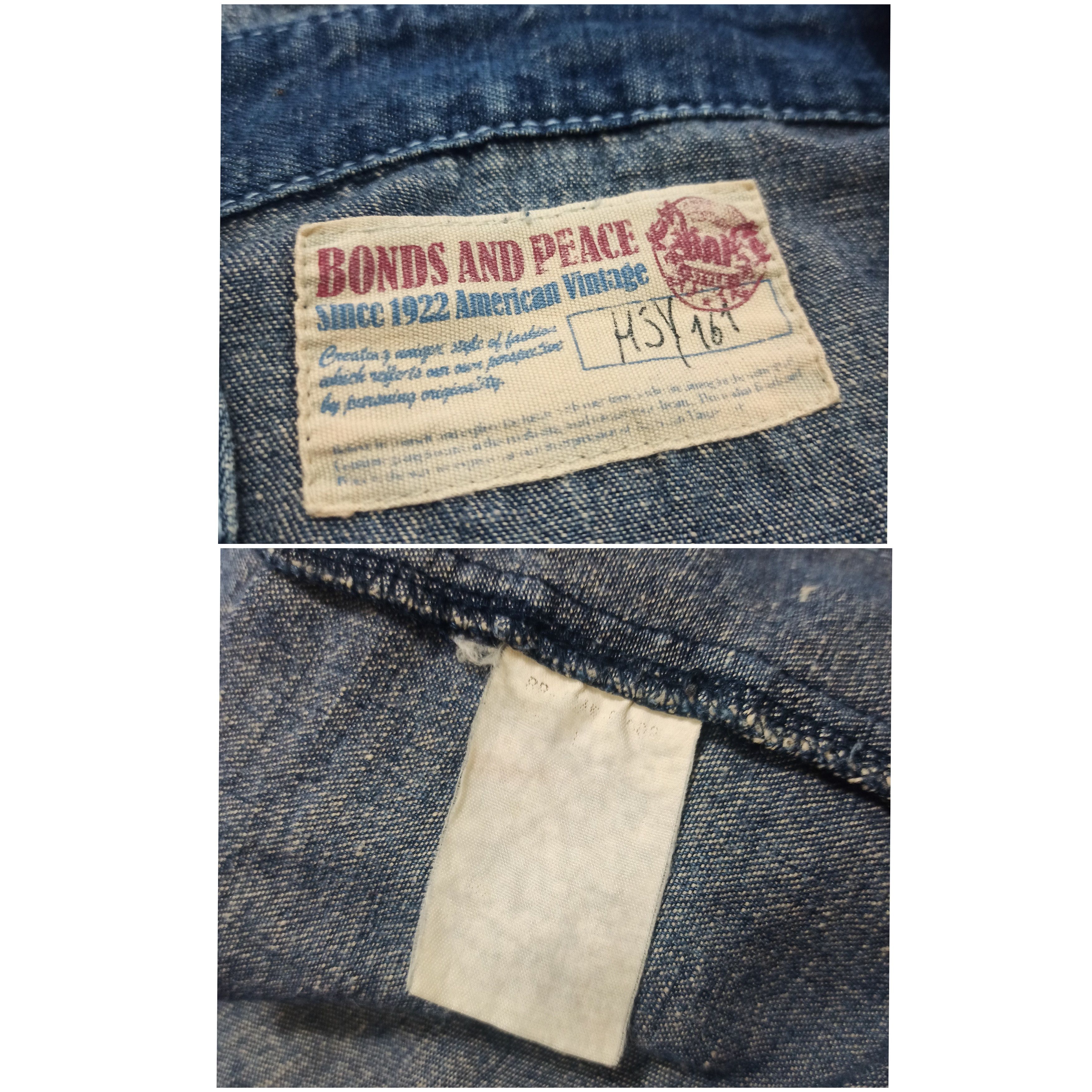 Japanese Brand Vintage Bonds and Peace Japanese Brand Light Denim Jacket Size US M / EU 48-50 / 2 - 9 Thumbnail