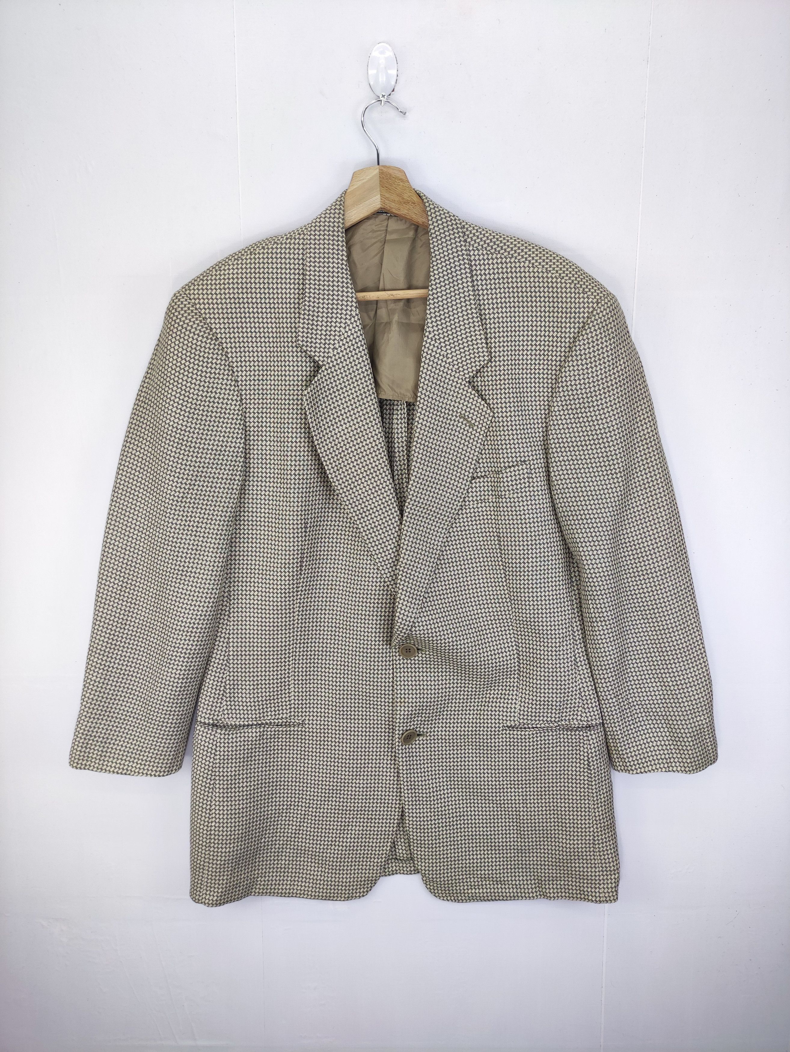 Giorgio Armani Vintage Giorgia Armani Houndstooth Coat Blazer Jacket Size US M / EU 48-50 / 2 - 1 Thumbnail