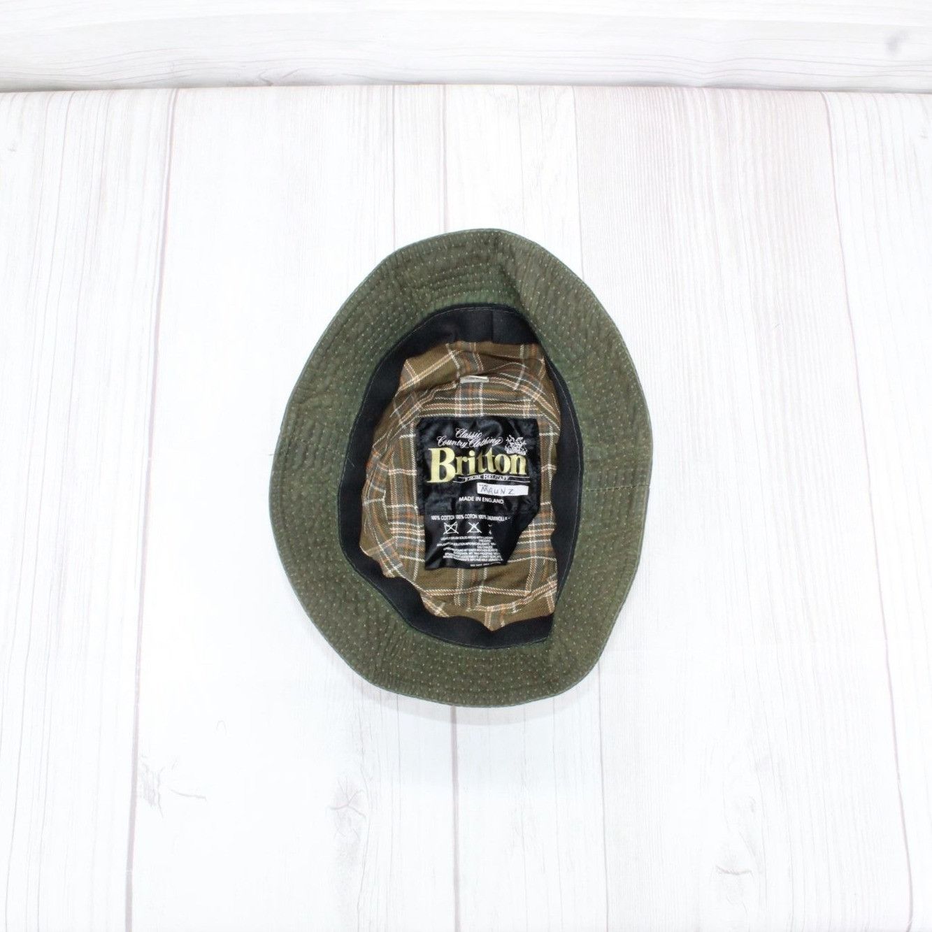 Other Britton Belstaff Olive Green Cotton Plaid Lined Bucket Hat Size ONE SIZE - 5 Thumbnail