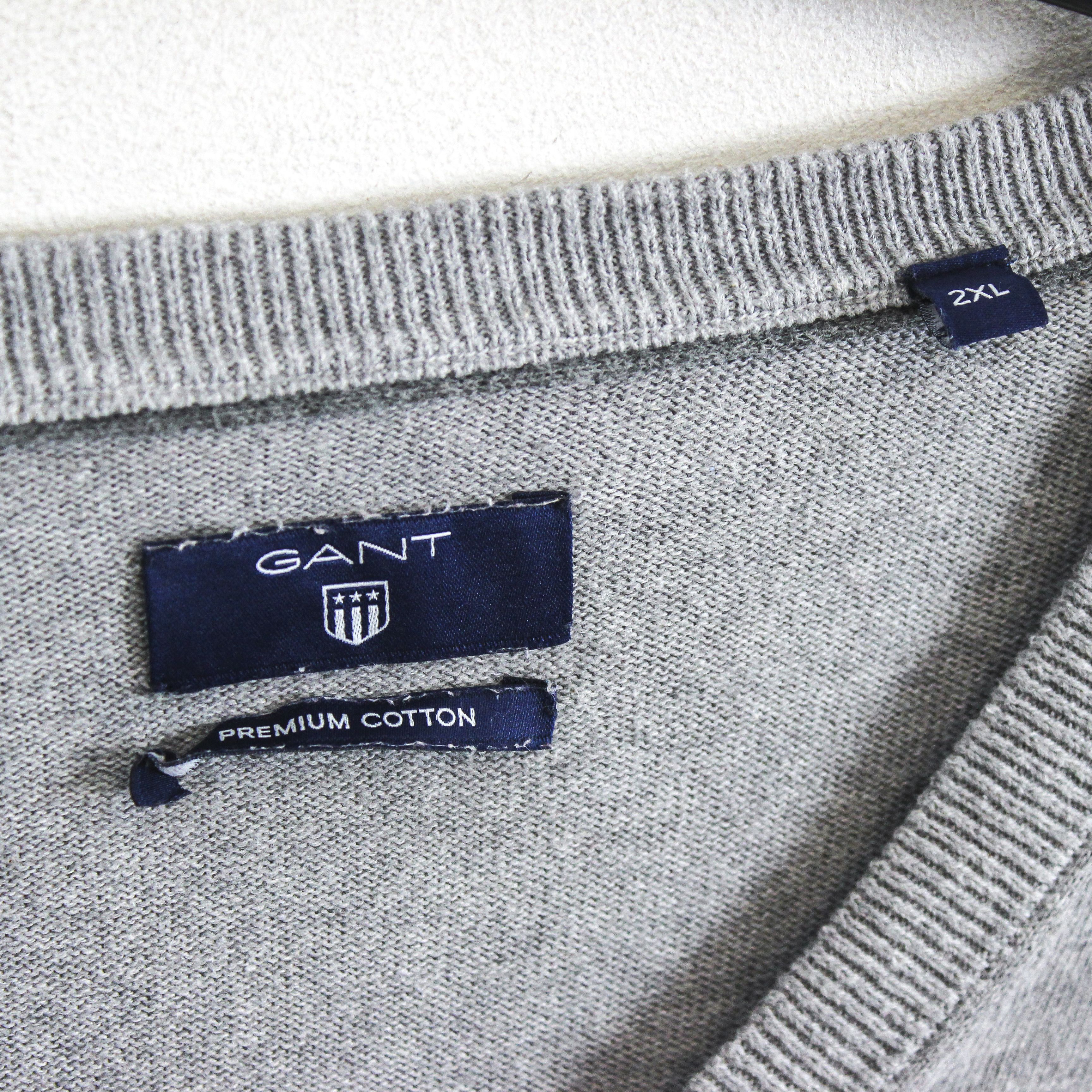 Gant Cotton 2XL Sweater Pullover V-Neck Jumper Knitted Top Size US XXL / EU 58 / 5 - 3 Thumbnail
