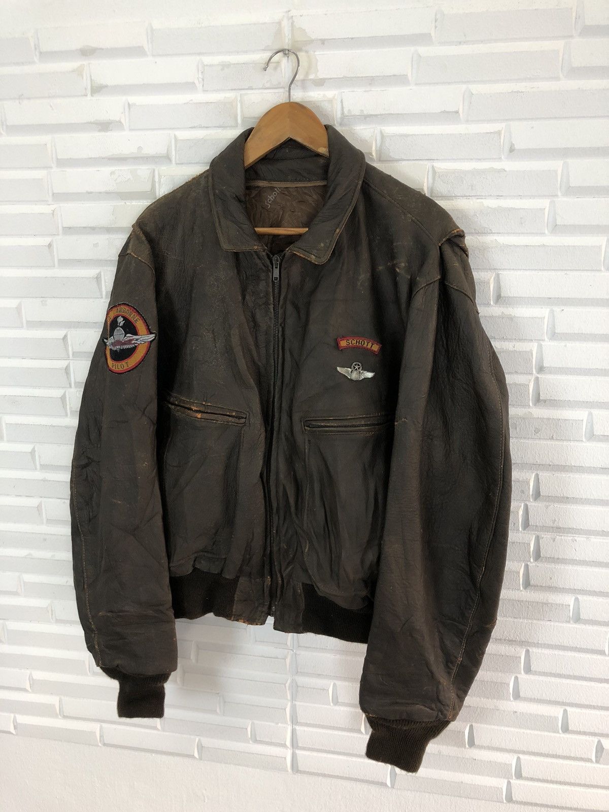 Schott SCHOTT USA AIRBONE PILOT LEATHER JACKET Size US L / EU 52-54 / 3 - 3 Thumbnail