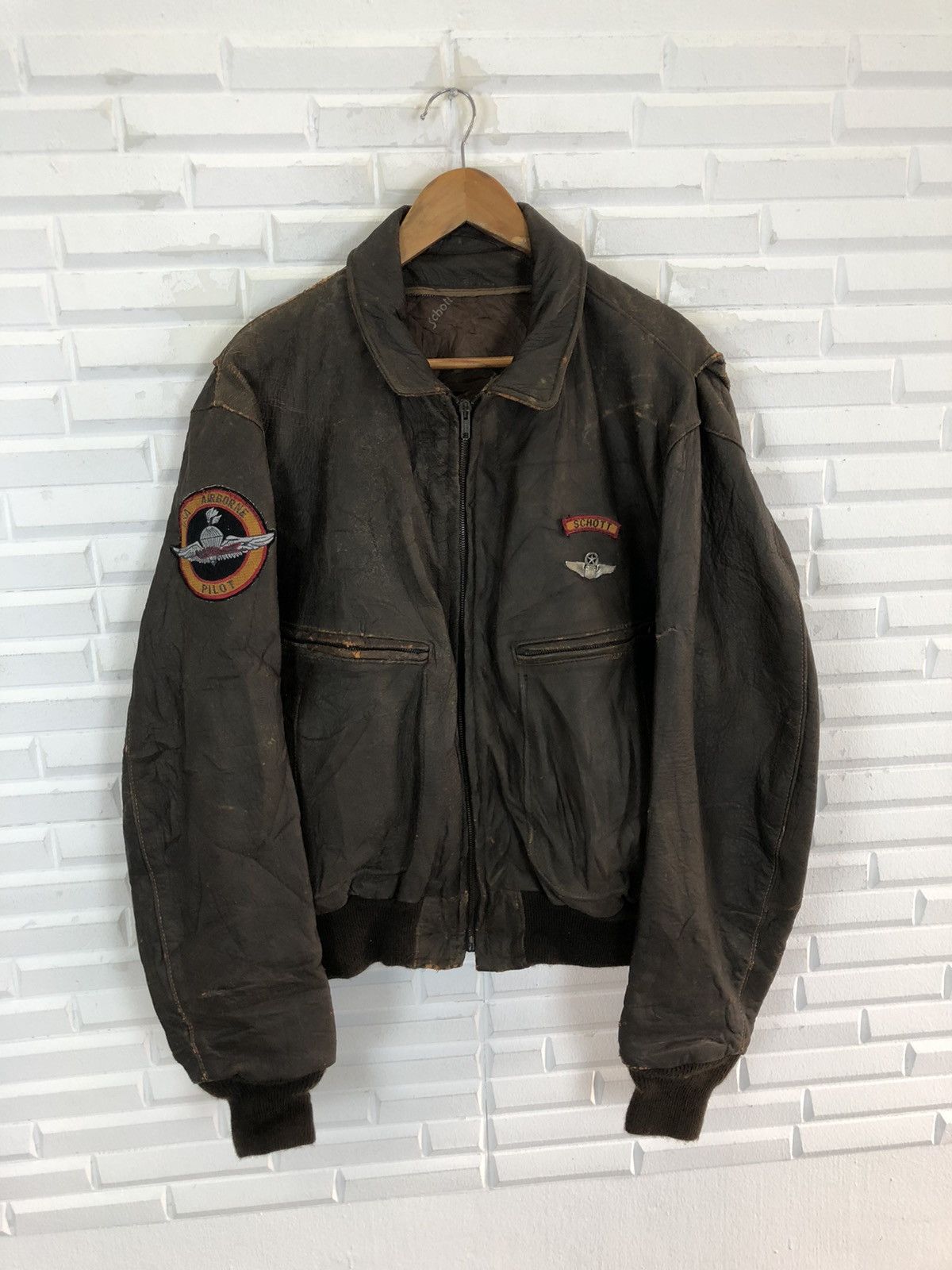 Schott SCHOTT USA AIRBONE PILOT LEATHER JACKET Size US L / EU 52-54 / 3 - 4 Thumbnail