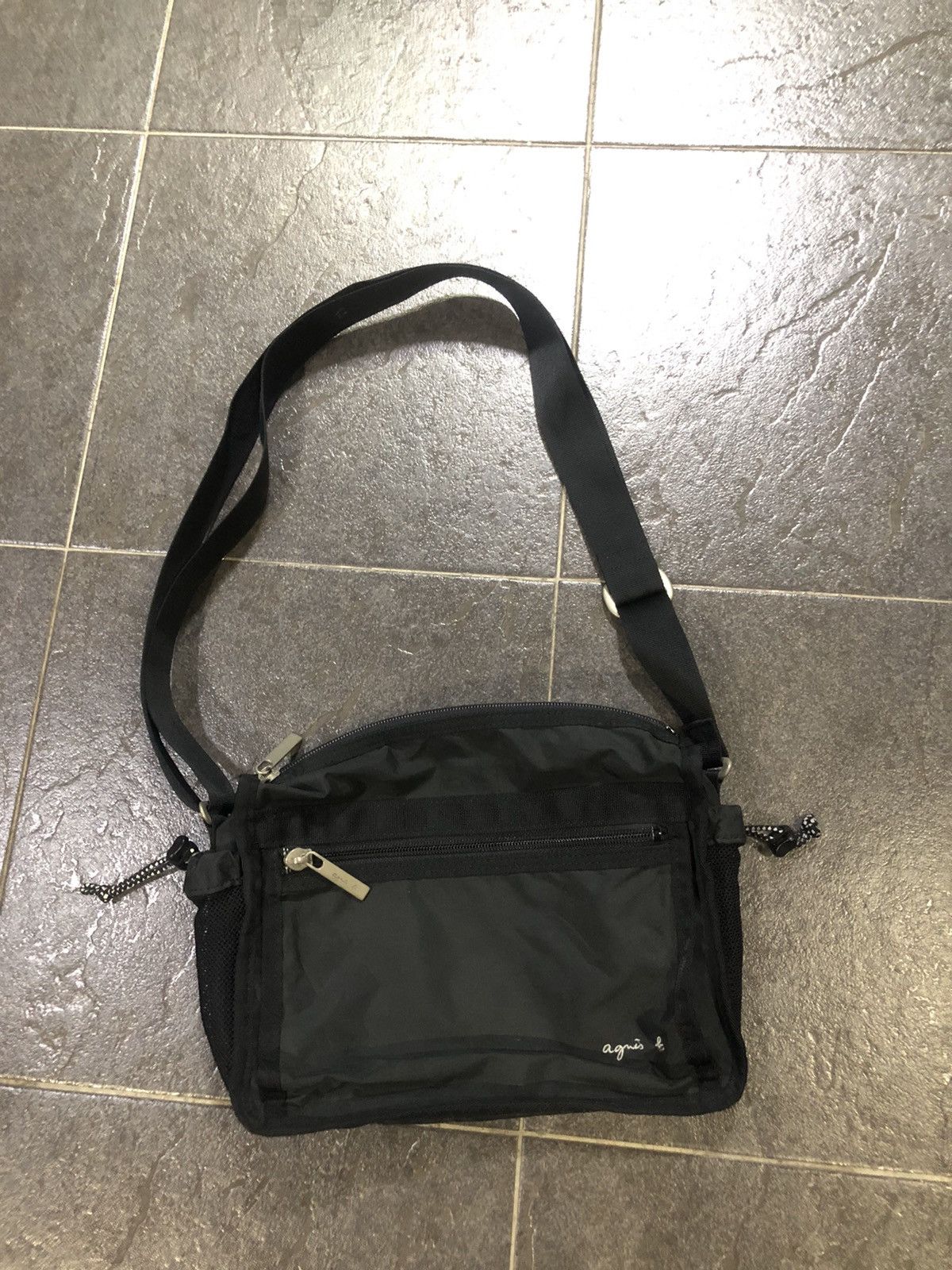 image of Agnes B. Voyage Sling Bag in Black, Men's