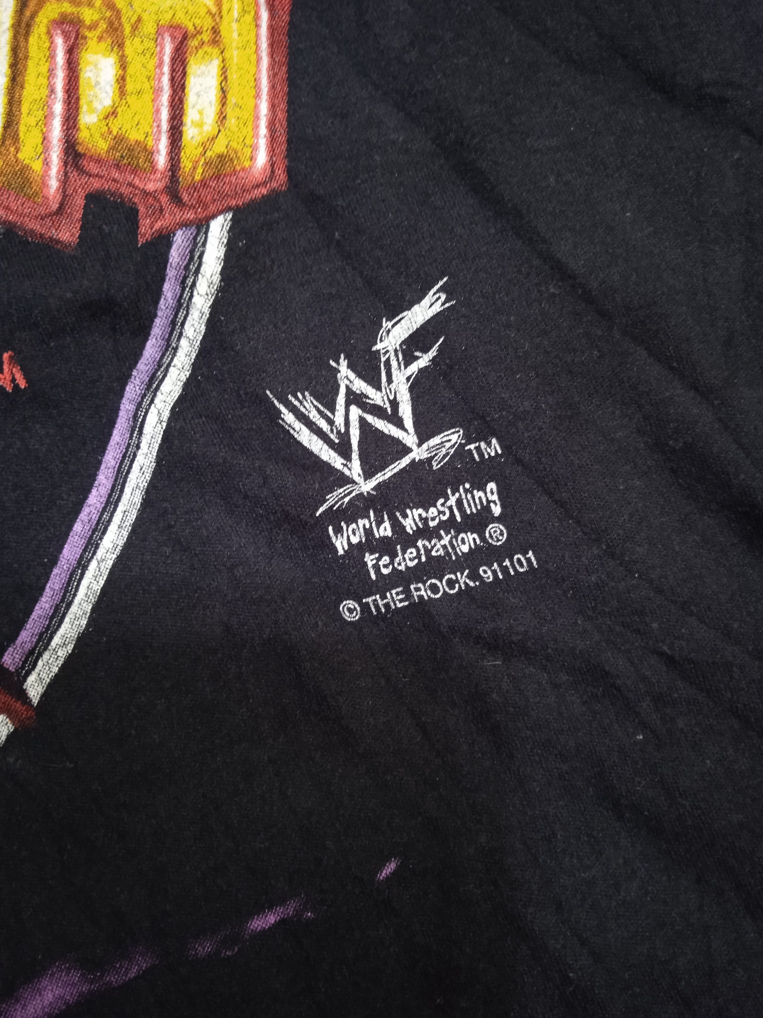 WWF Vintage 90s WWF The Rock Longsleeve T-Shirt Michael Size US L / EU 52-54 / 3 - 3 Thumbnail