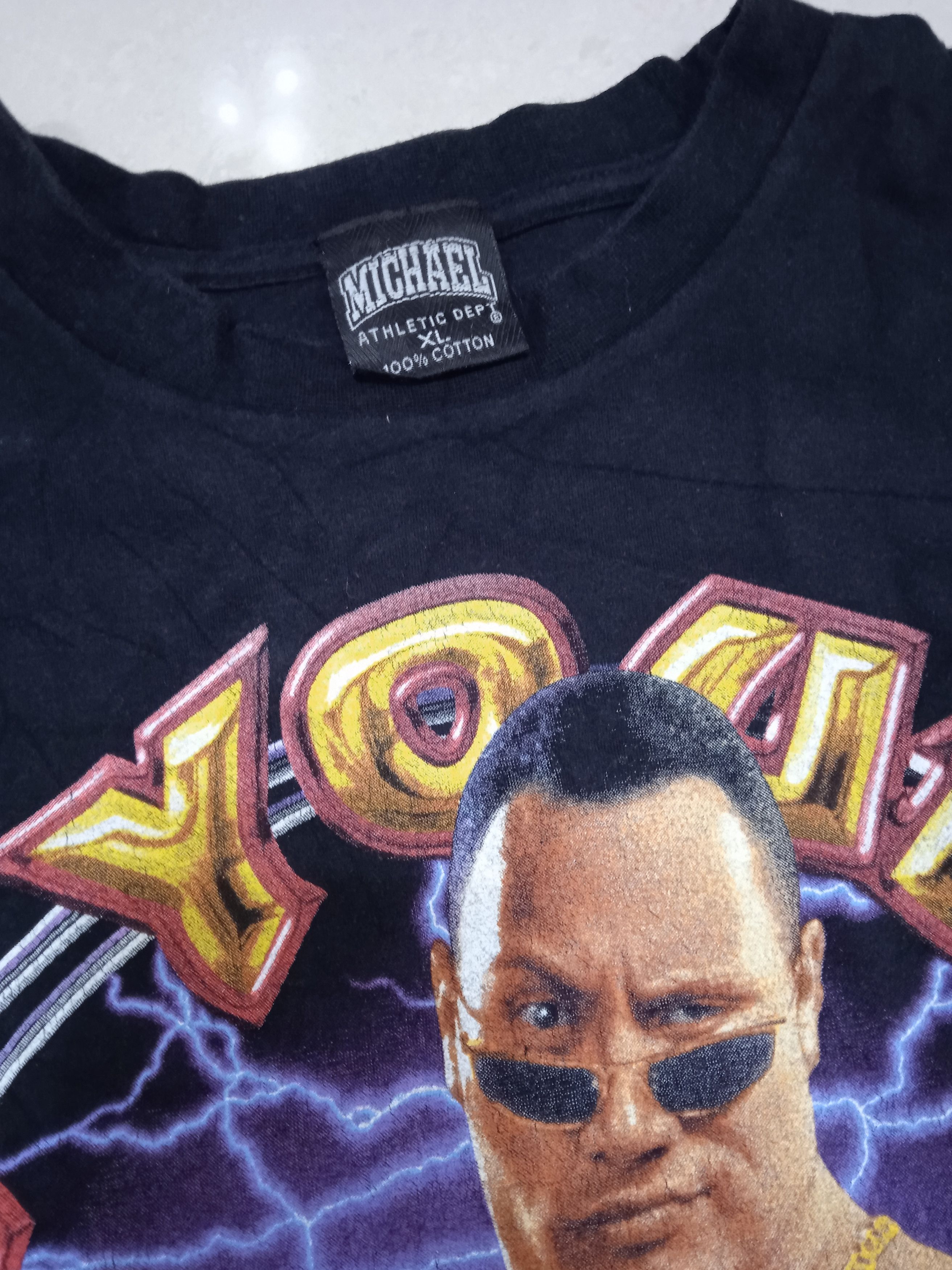 WWF Vintage 90s WWF The Rock Longsleeve T-Shirt Michael Size US L / EU 52-54 / 3 - 4 Thumbnail