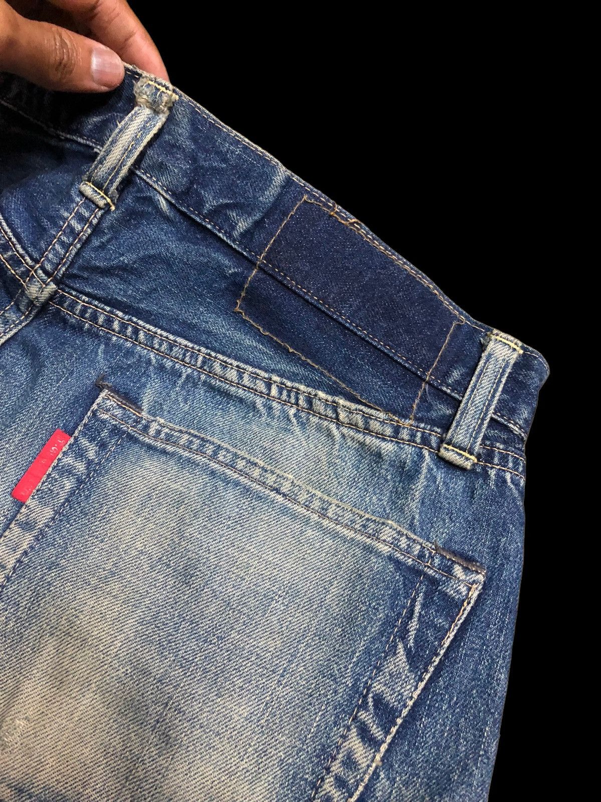 Japanese Brand HR MARKET WASHED BLUE SELVEDGE DISTRESSED JEANS Size US 29 - 11 Thumbnail