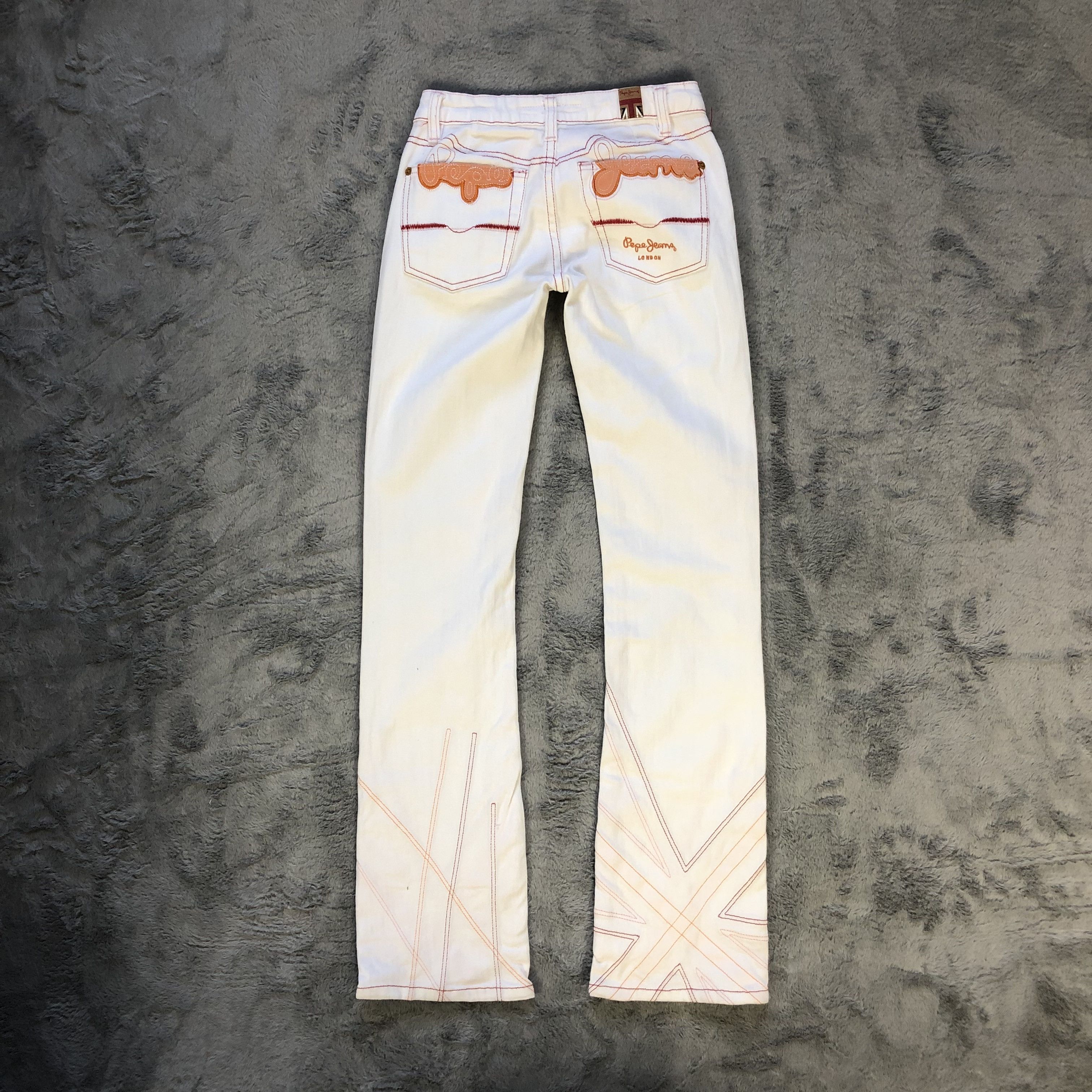 Japanese Brand FLARE PEPE JEANS LONDON WHITE JEANS #5979-216 Size 24" / US 00 / IT 34 - 16 Thumbnail