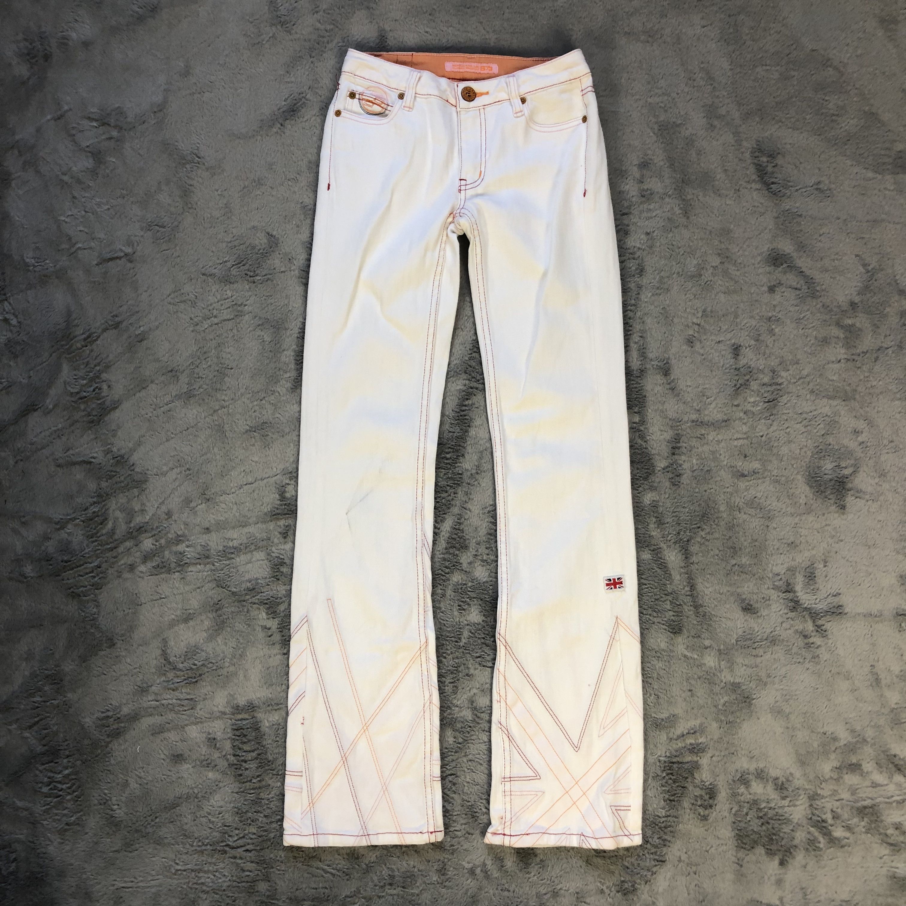 Japanese Brand FLARE PEPE JEANS LONDON WHITE JEANS #5979-216 Size 24" / US 00 / IT 34 - 1 Thumbnail