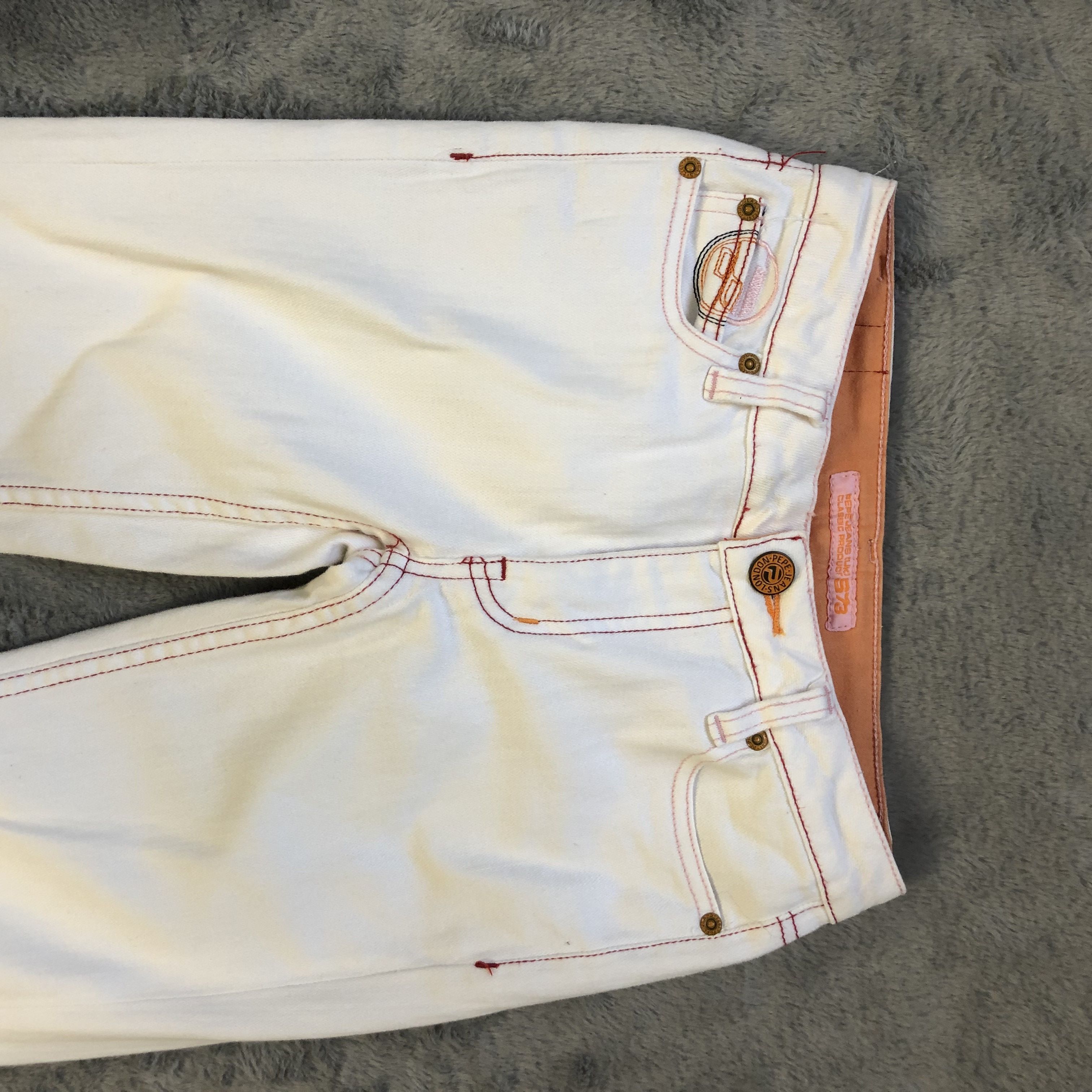 Japanese Brand FLARE PEPE JEANS LONDON WHITE JEANS #5979-216 Size 24" / US 00 / IT 34 - 2 Thumbnail