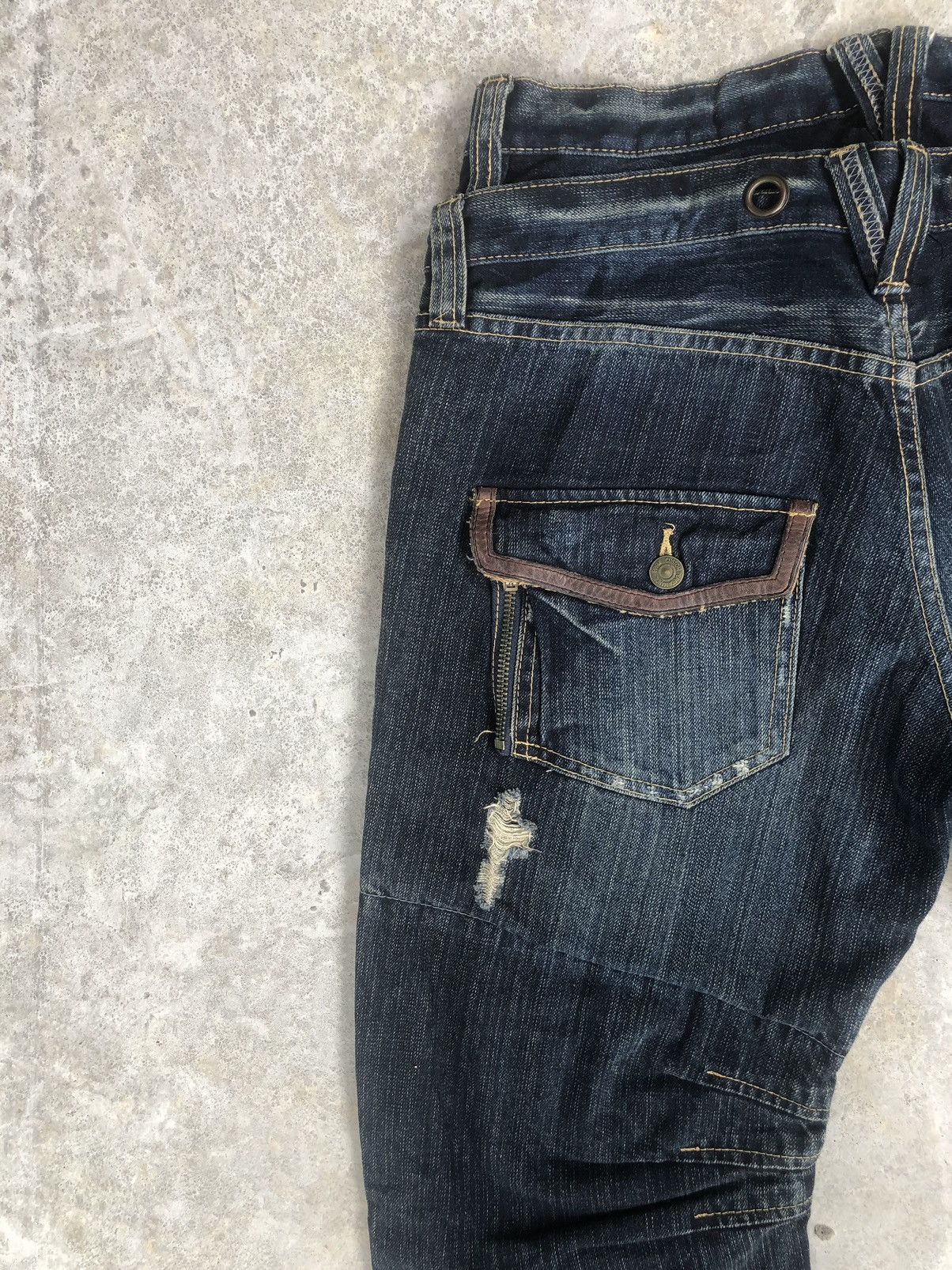 PPFM PPFM Double Waist Distressed Jeans Bikers Size US 34 / EU 50 - 9 Thumbnail