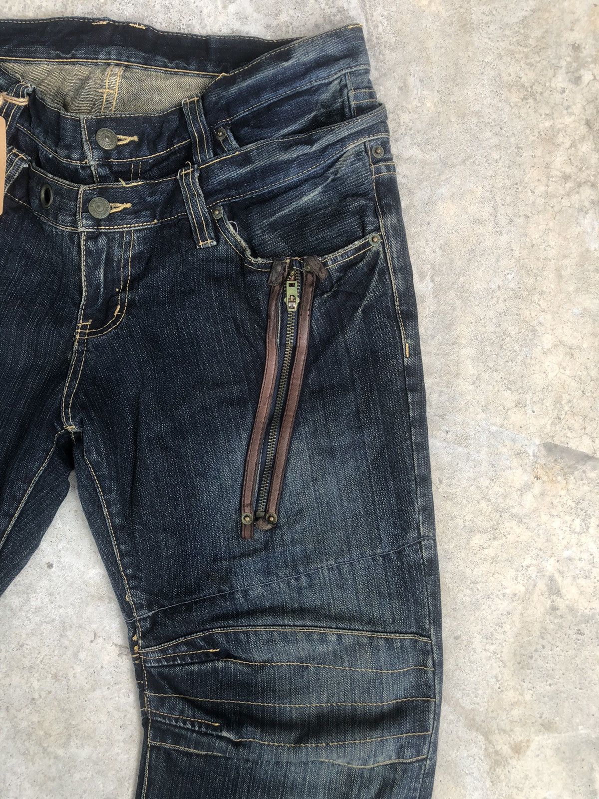 PPFM PPFM Double Waist Distressed Jeans Bikers Size US 34 / EU 50 - 5 Thumbnail