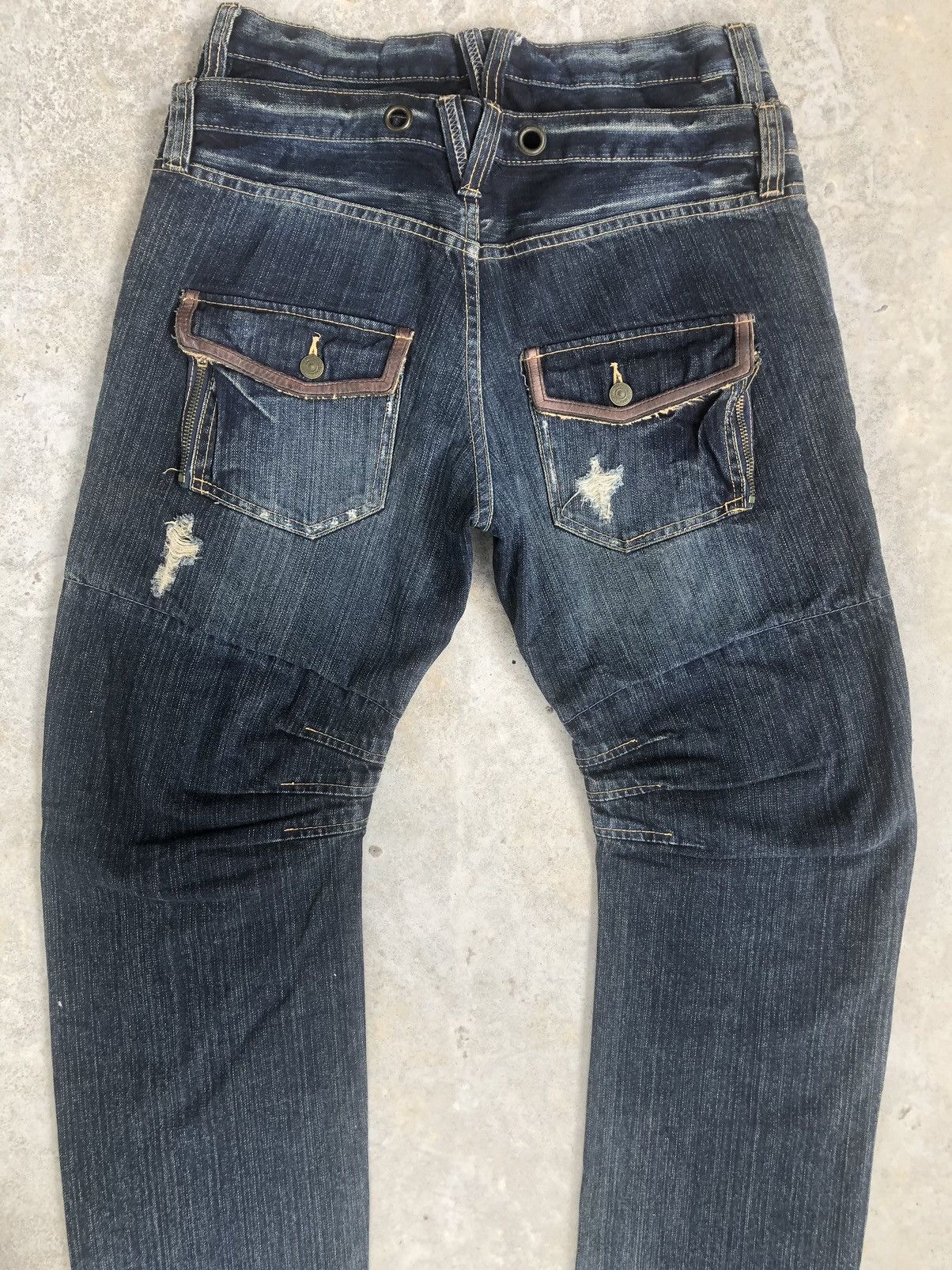 PPFM PPFM Double Waist Distressed Jeans Bikers Size US 34 / EU 50 - 8 Thumbnail