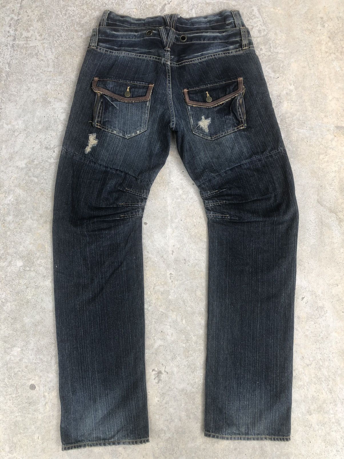 PPFM PPFM Double Waist Distressed Jeans Bikers Size US 34 / EU 50 - 2 Thumbnail