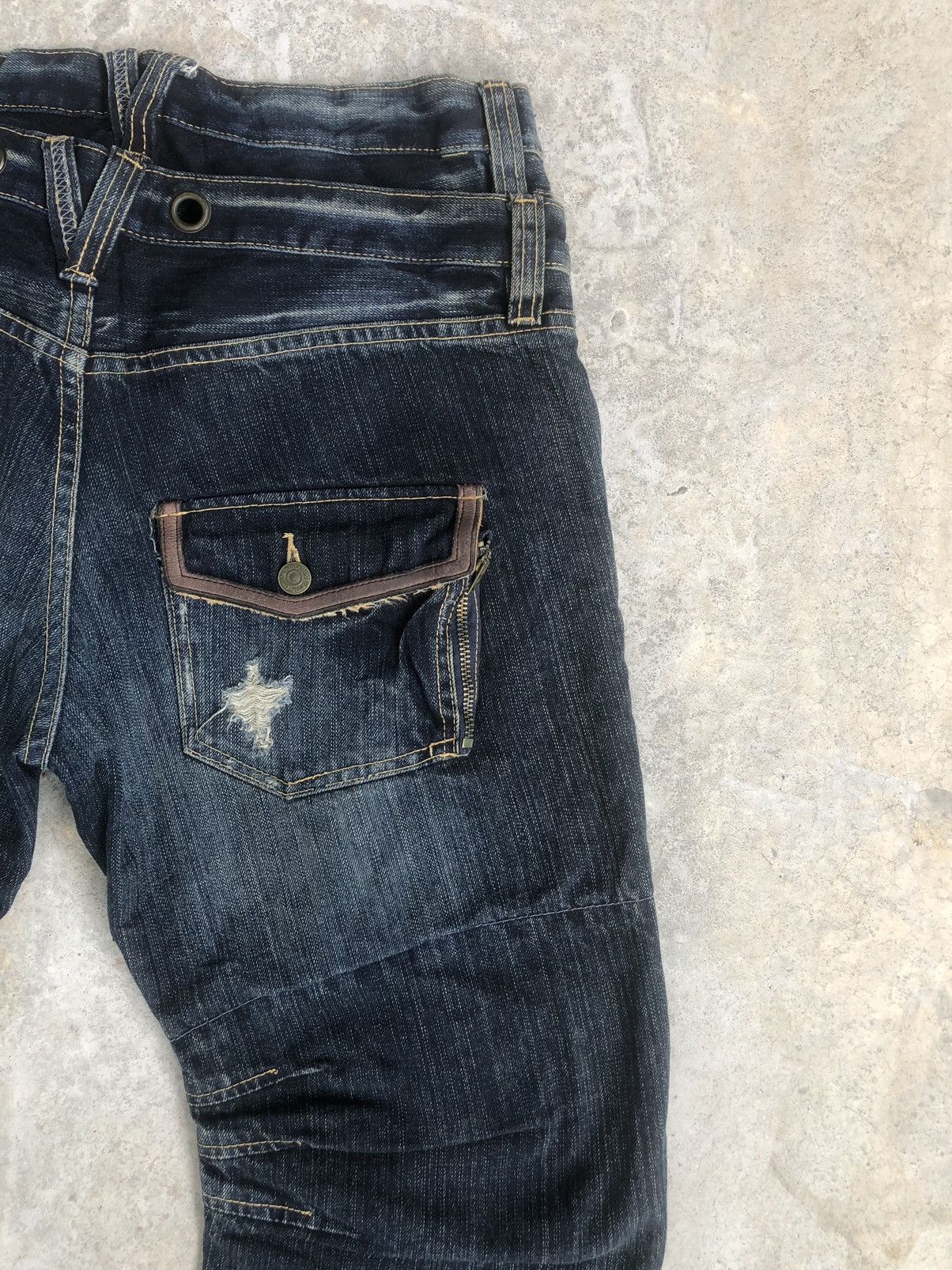 PPFM PPFM Double Waist Distressed Jeans Bikers Size US 34 / EU 50 - 10 Thumbnail
