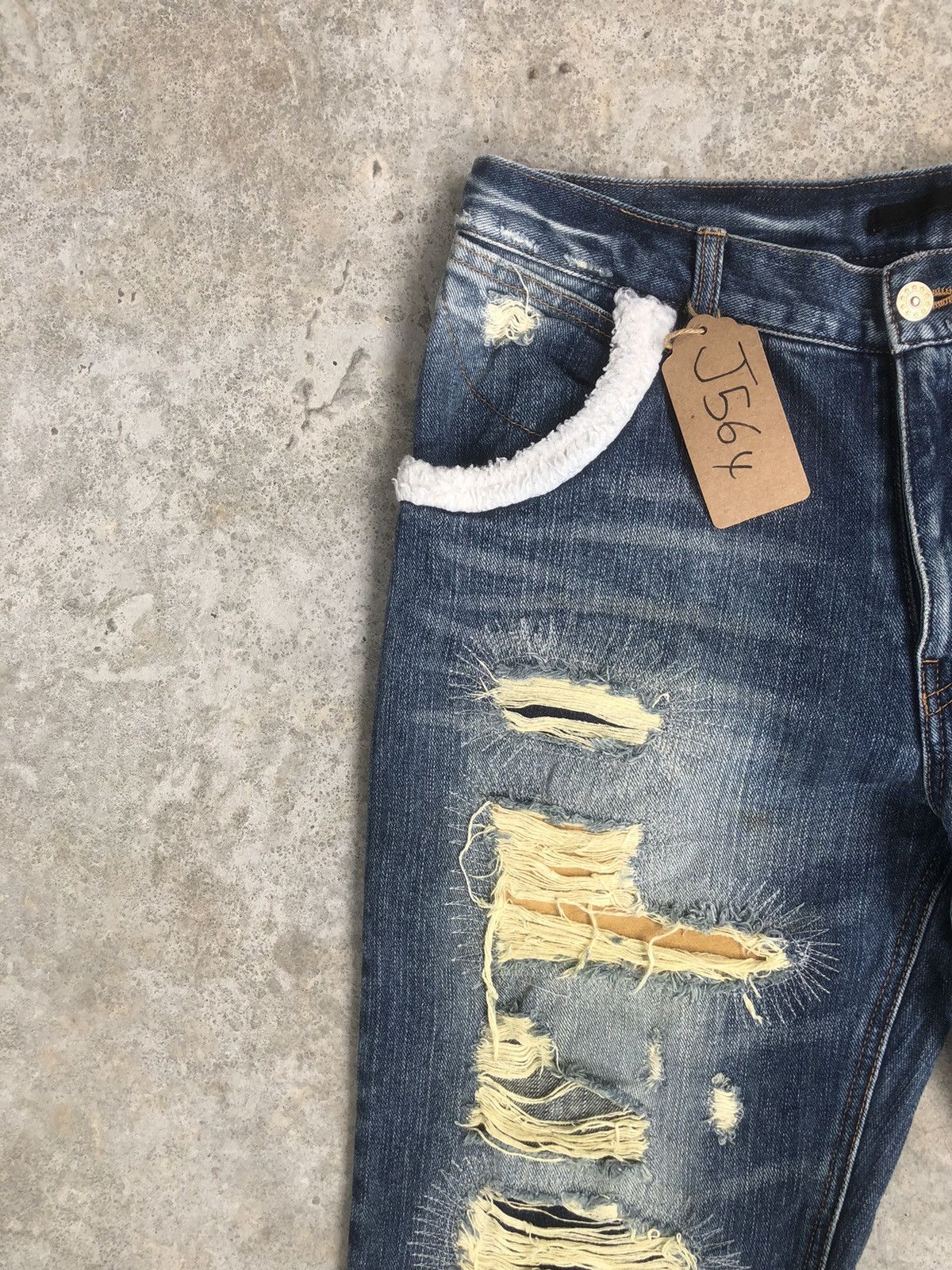 Who Decides War Rare Exhibitionist ttu Distressed Jeans Ripped Size US 33 - 4 Thumbnail