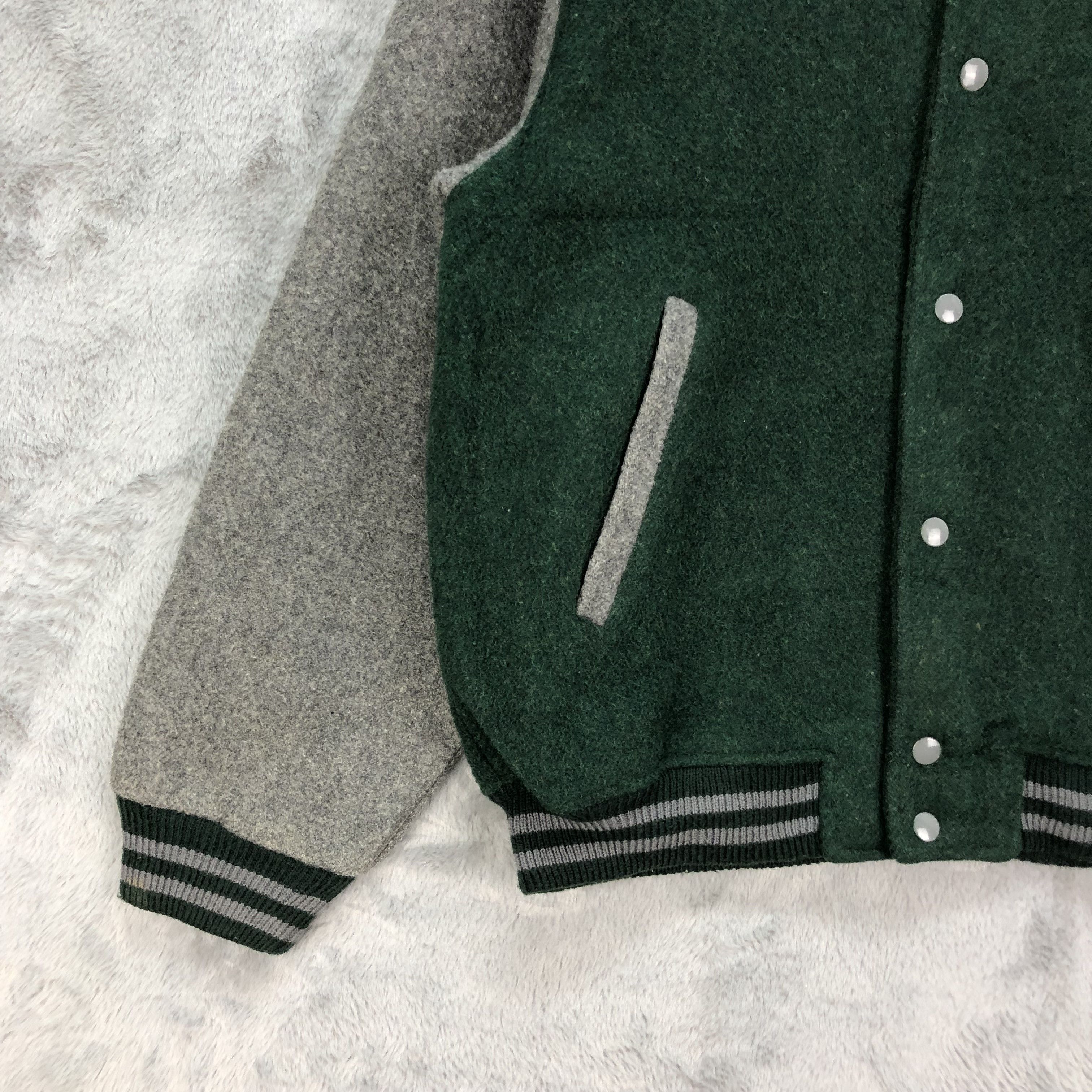 Other Vintage Made in Japan Wool Green Varsity Jacket #4842-173 Size US L / EU 52-54 / 3 - 4 Thumbnail