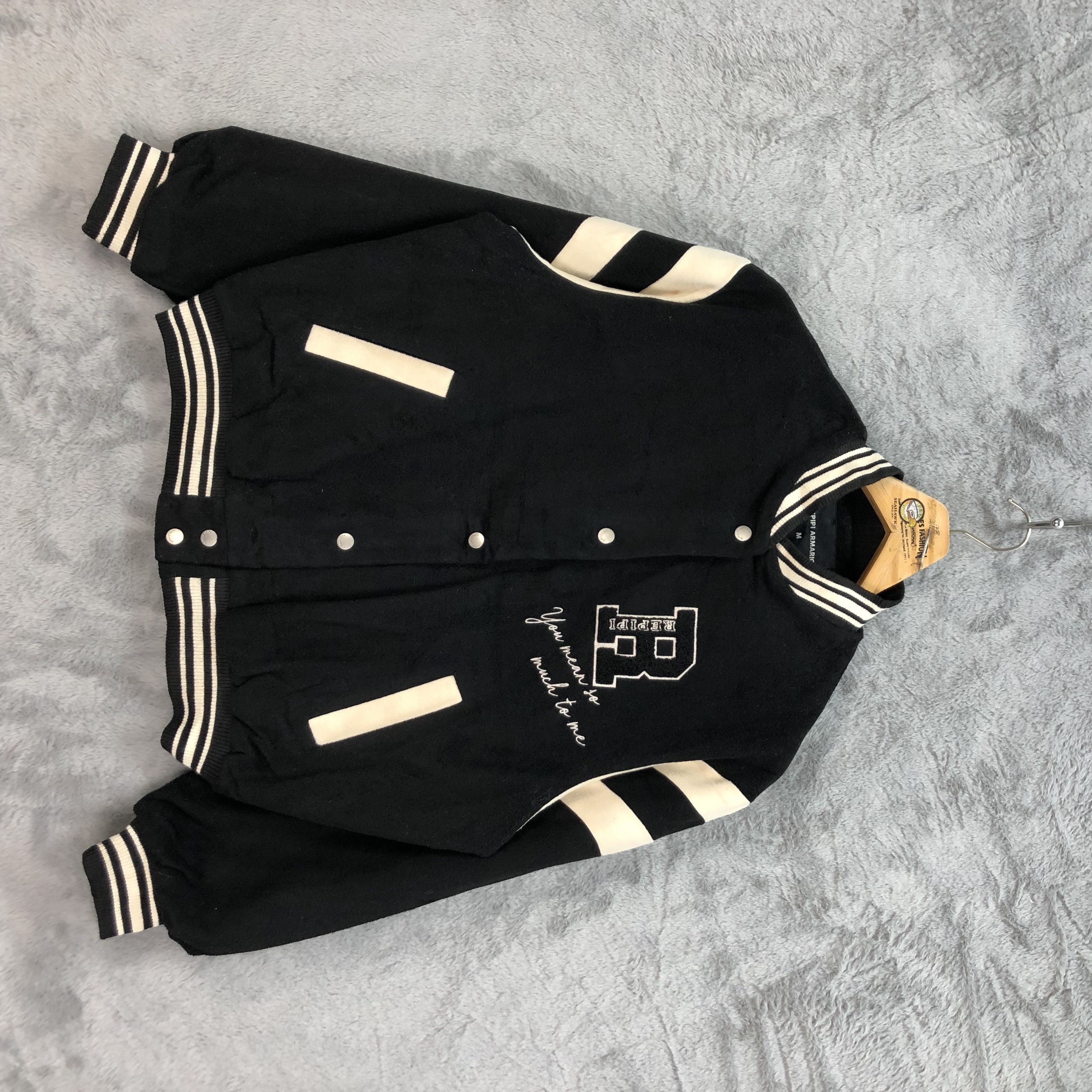 image of Vintage Repipi Armario Wool Black Varsity Jacket 4901-175, Women's (Size Medium)