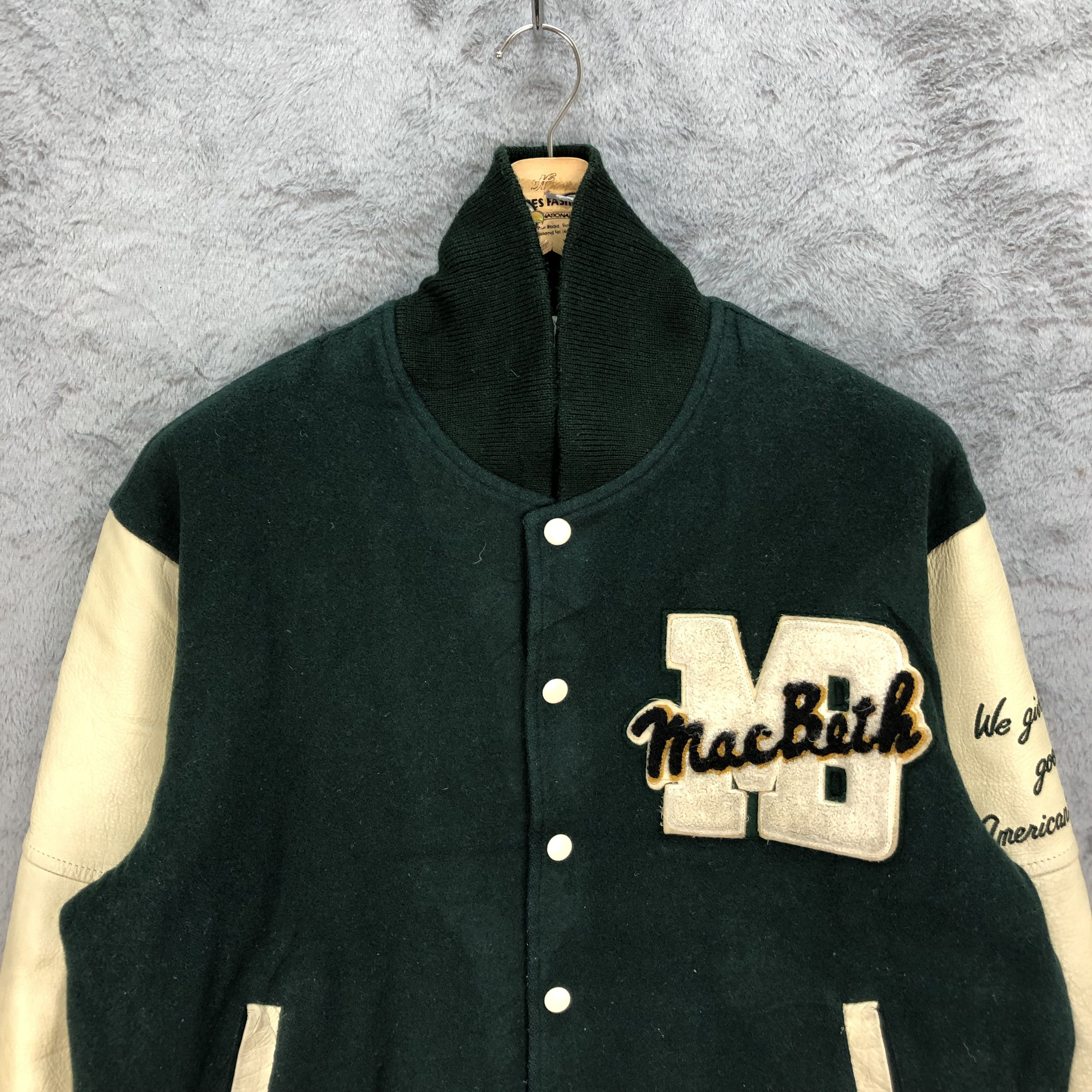 Macbeth Vintage Mac Beth Wool Leather Varsity Jacket #4844-173 Size US M / EU 48-50 / 2 - 2 Thumbnail
