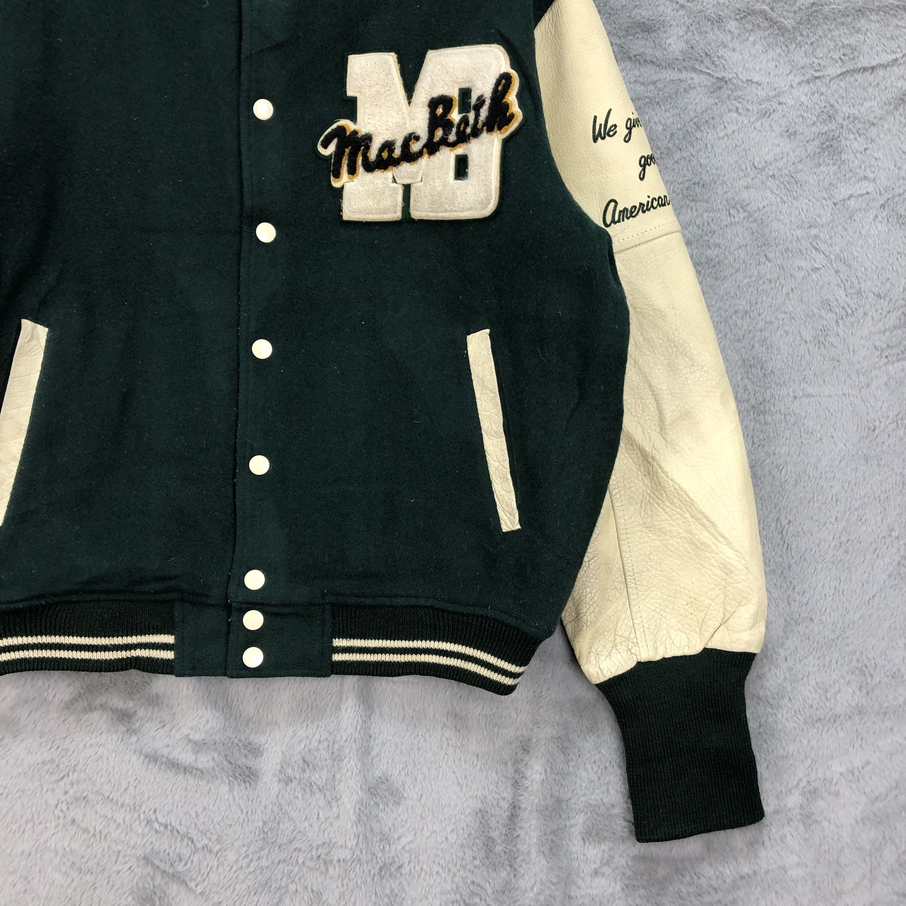 Macbeth Vintage Mac Beth Wool Leather Varsity Jacket #4844-173 Size US M / EU 48-50 / 2 - 6 Thumbnail