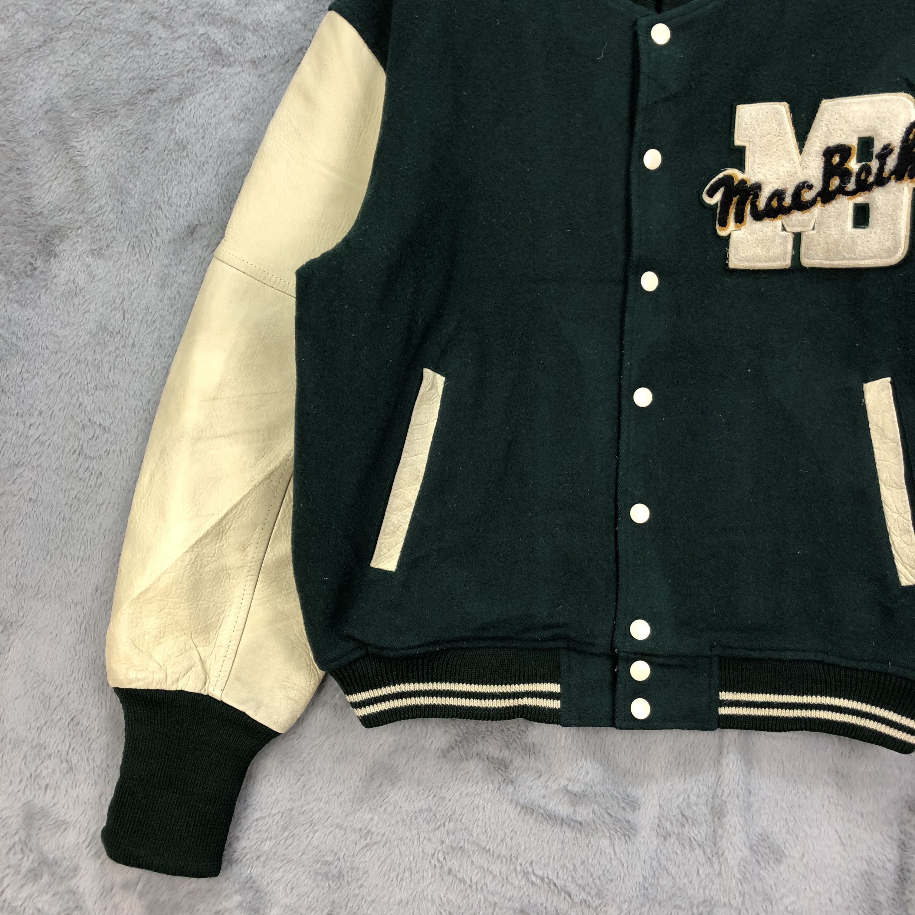 Macbeth Vintage Mac Beth Wool Leather Varsity Jacket #4844-173 Size US M / EU 48-50 / 2 - 5 Thumbnail