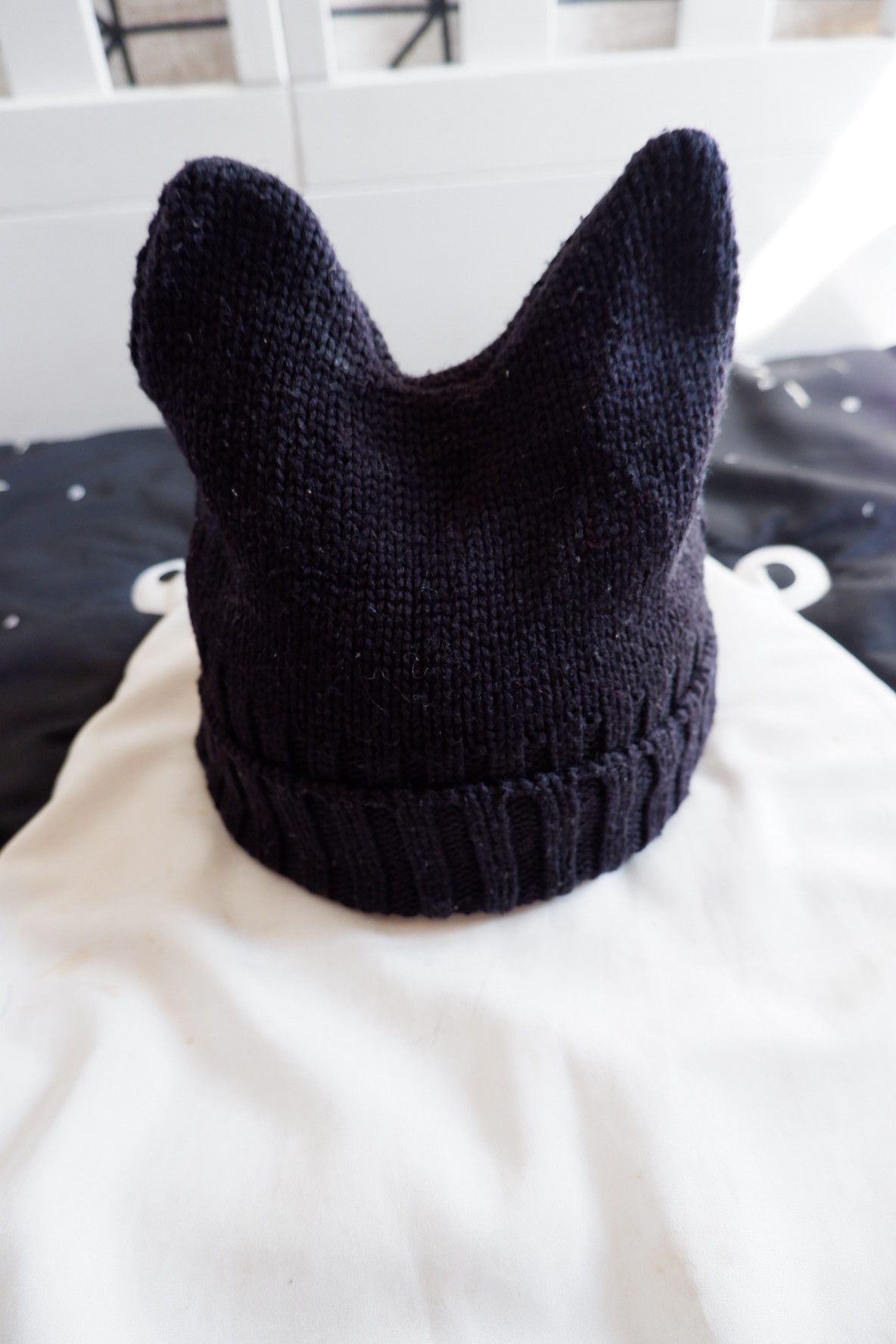 image of Seditionaries Ear Beanie Hat in Black, Men's