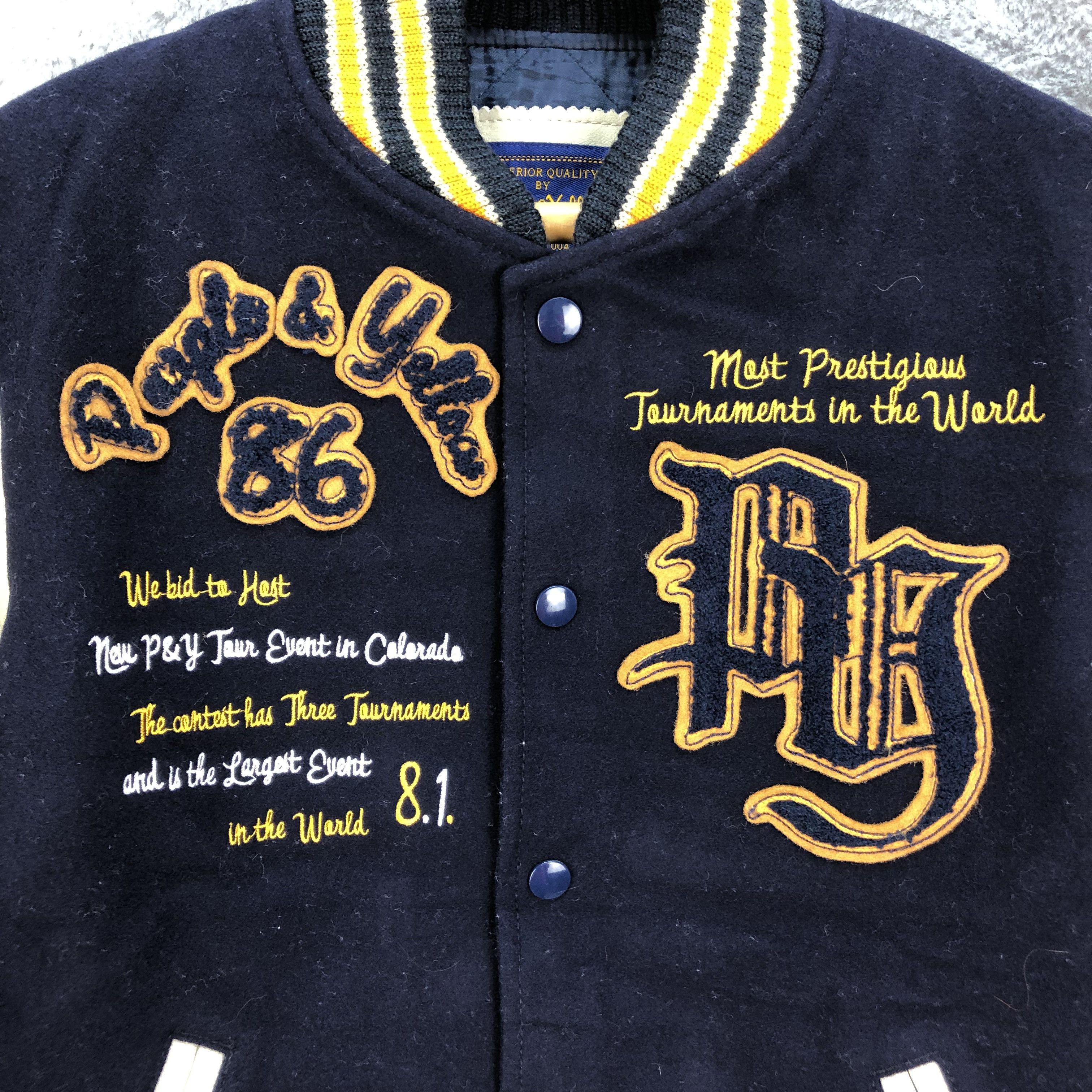 Other PURPLE & YELLOW Wool Leather Varsity Jacket #4783-169 Size US M / EU 48-50 / 2 - 3 Thumbnail