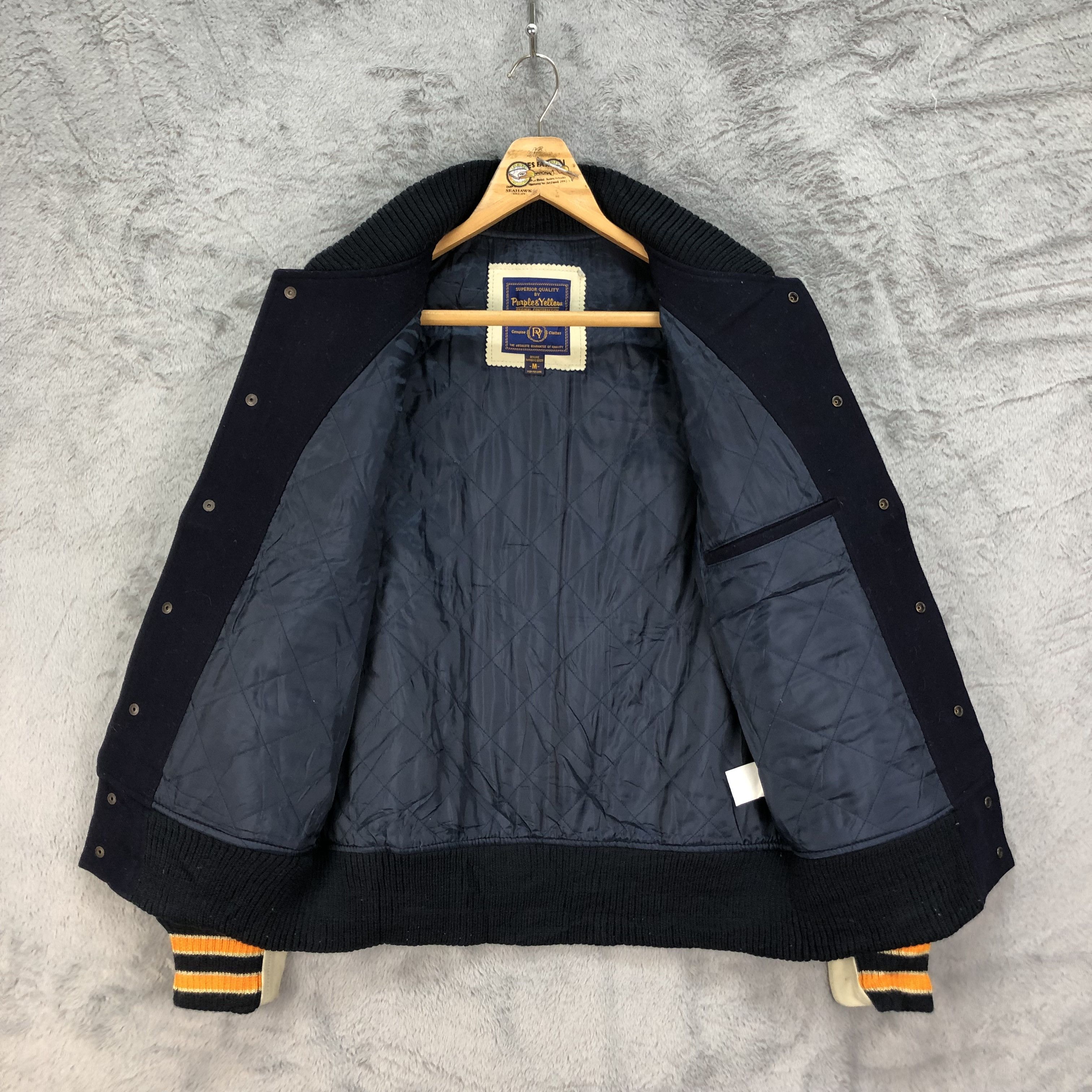 Other PURPLE & YELLOW Wool Leather Varsity Jacket #4783-169 Size US M / EU 48-50 / 2 - 11 Thumbnail