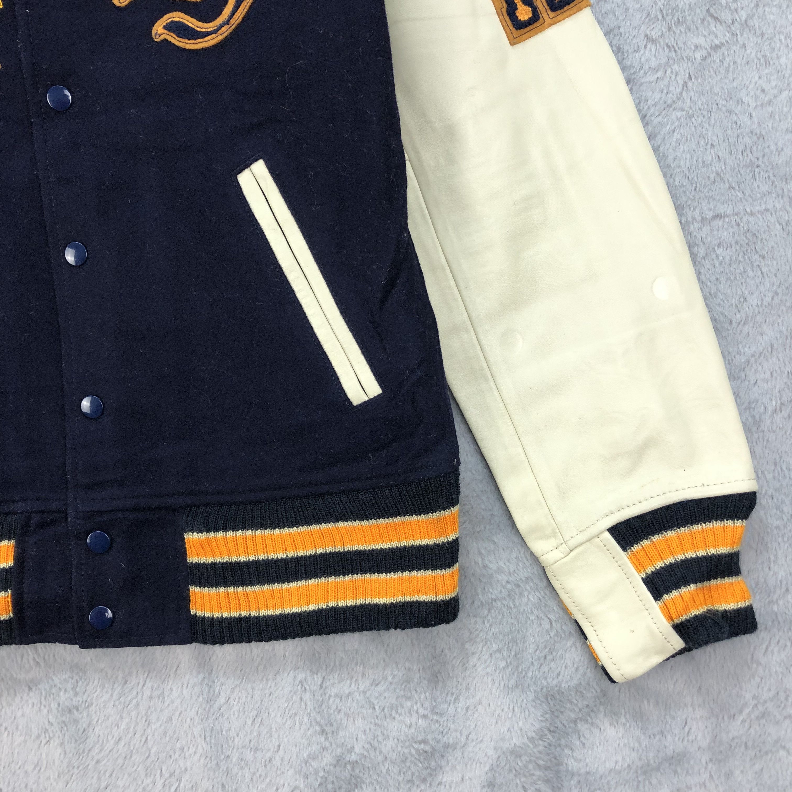 Other PURPLE & YELLOW Wool Leather Varsity Jacket #4783-169 Size US M / EU 48-50 / 2 - 6 Thumbnail