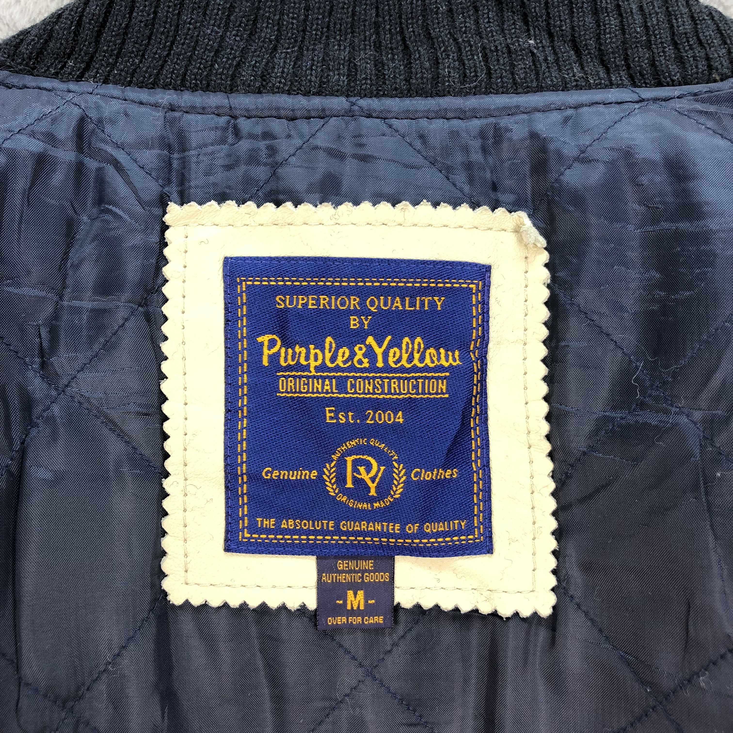 Other PURPLE & YELLOW Wool Leather Varsity Jacket #4783-169 Size US M / EU 48-50 / 2 - 12 Thumbnail