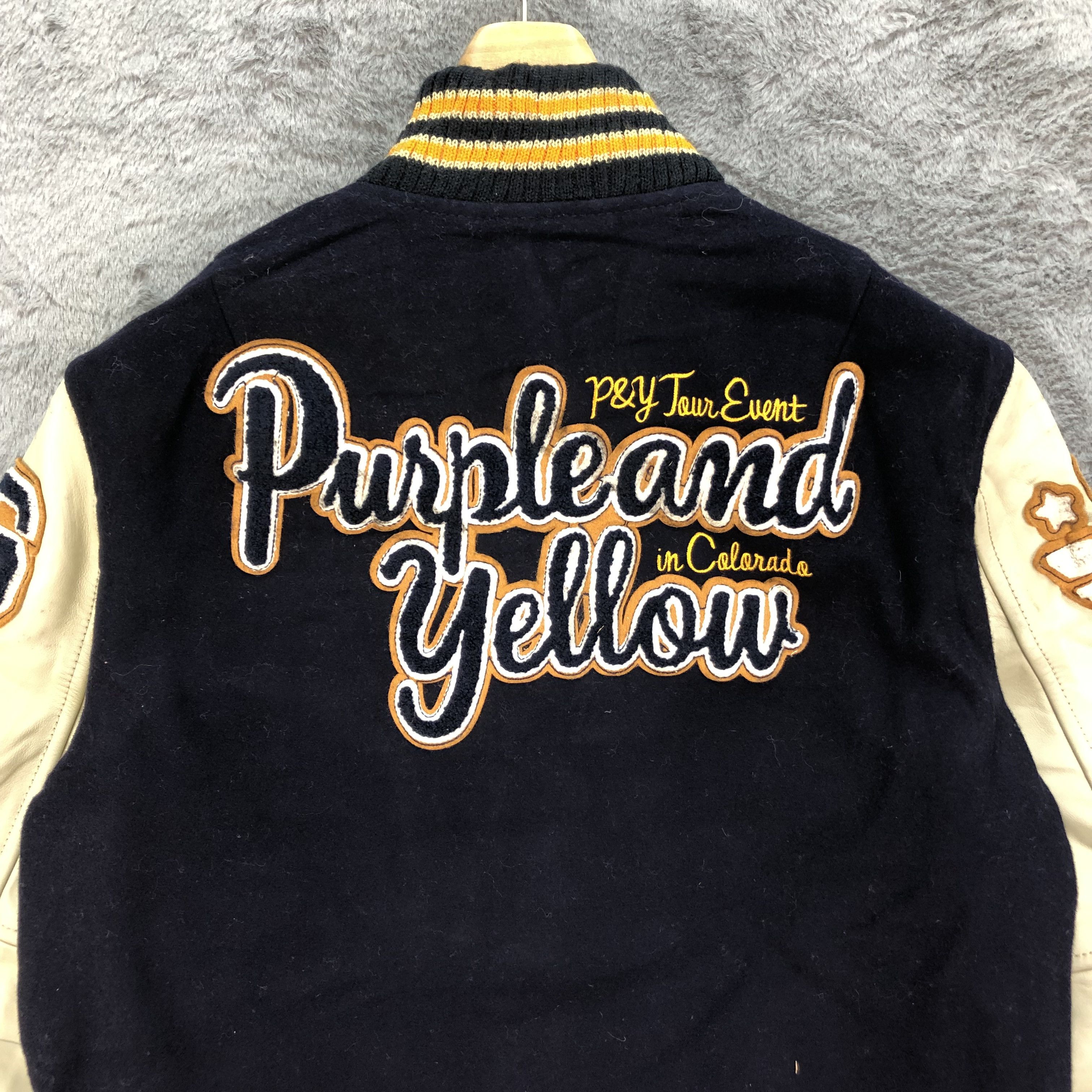 Other PURPLE & YELLOW Wool Leather Varsity Jacket #4783-169 Size US M / EU 48-50 / 2 - 15 Thumbnail