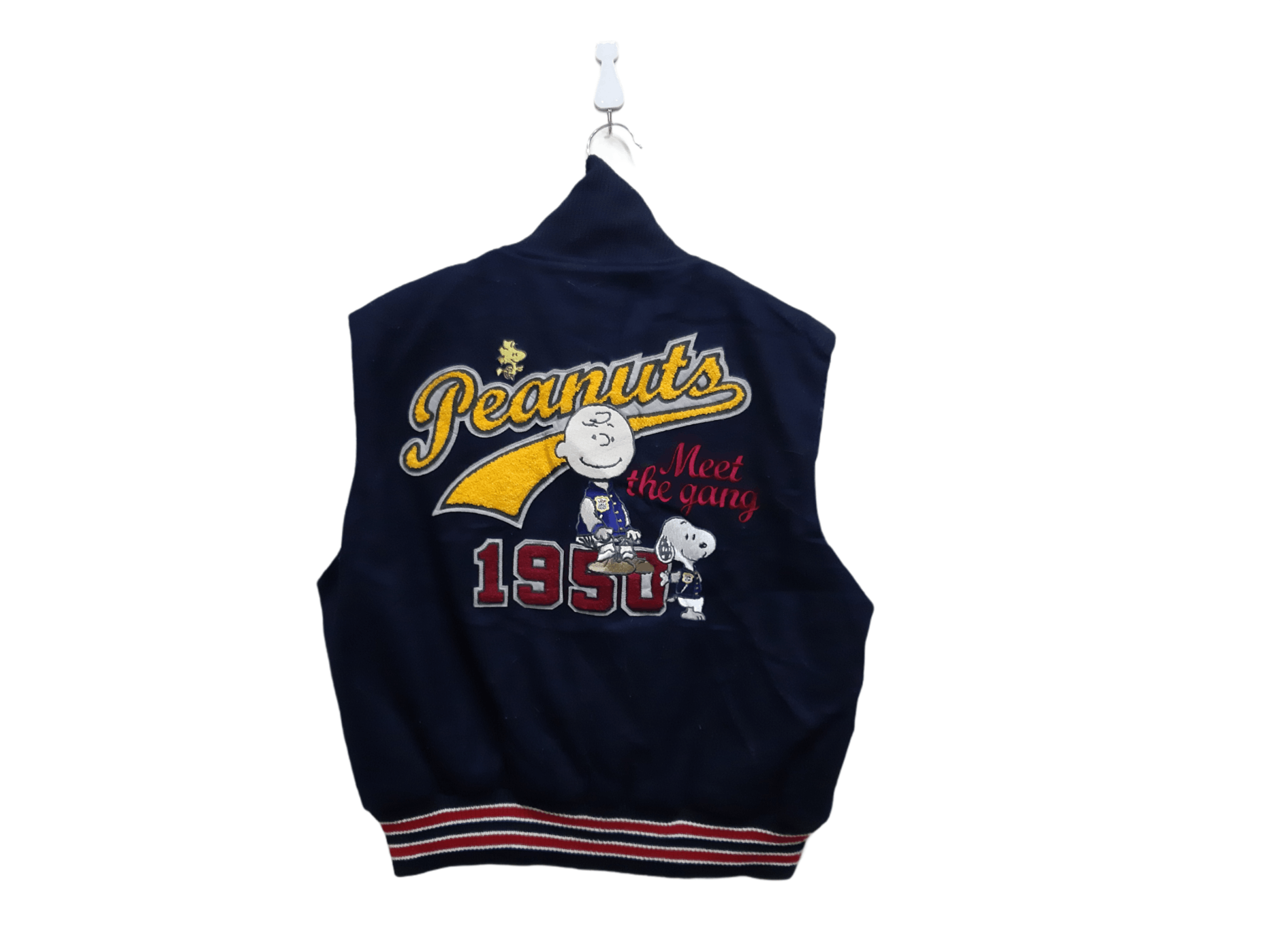 image of Cartoon Network x Peanuts Ready To Vintage Peanuts 1950S Varsity Jacket Sleeveless in Mix (Size Med