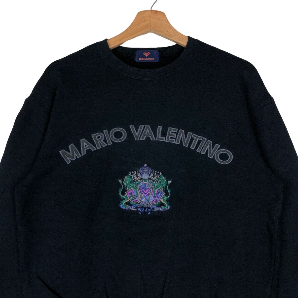 Vintage Mario Valentino Spell Out Pullover Jumper Sweatshirt