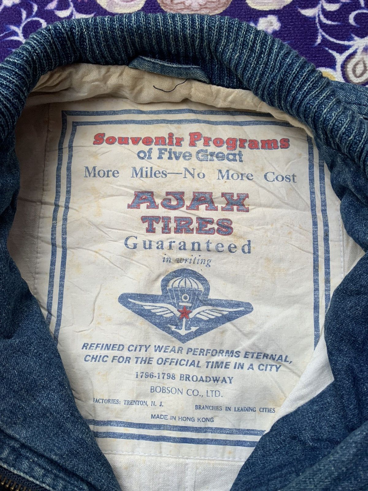 Japanese Brand Vintage Rare Ajax Tires Denim Jacket by Bobson Size US M / EU 48-50 / 2 - 3 Thumbnail