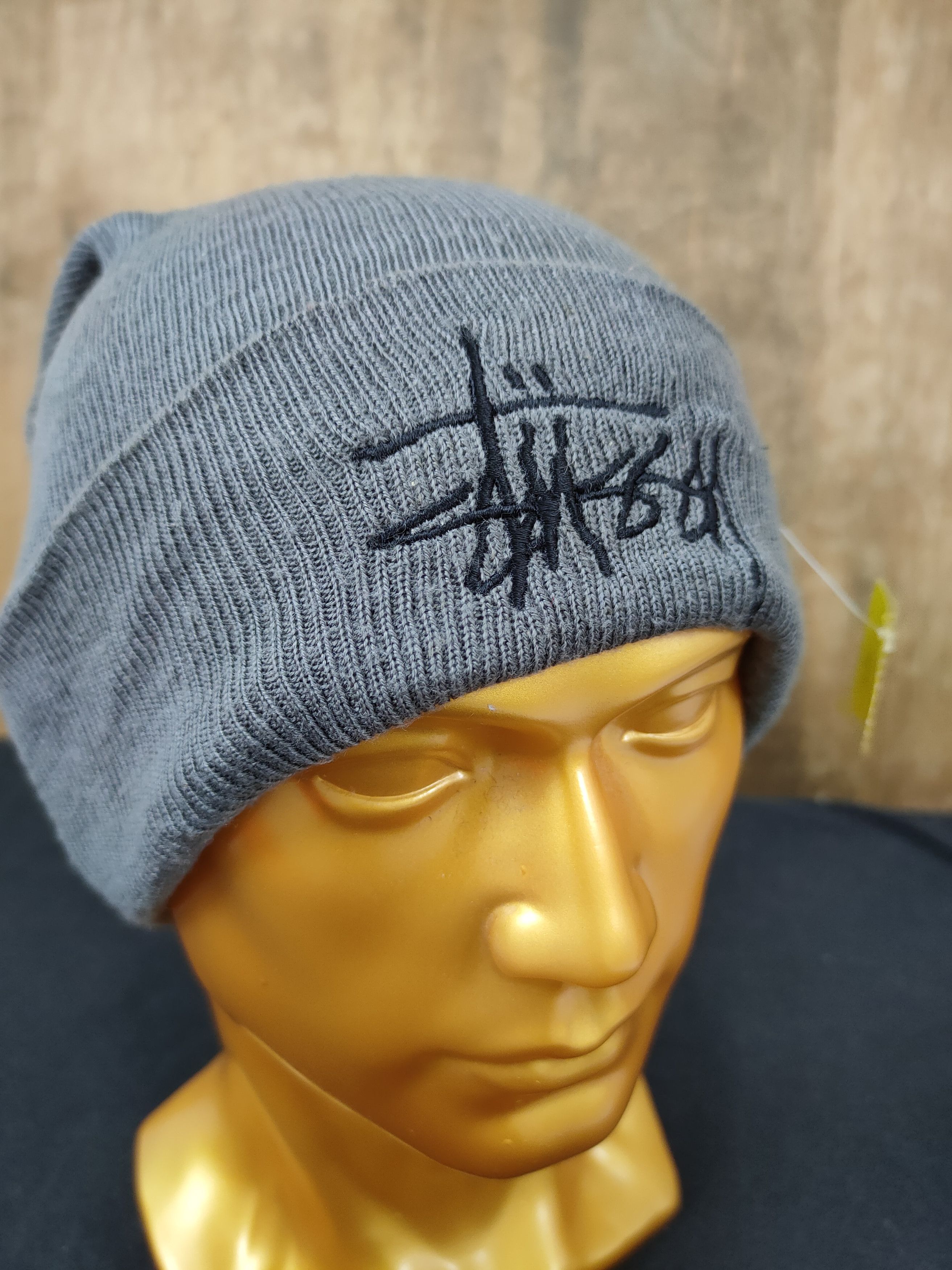 Stussy Stussy distressed hat beanie knit grey vintage #021DLL Size ONE SIZE - 5 Thumbnail